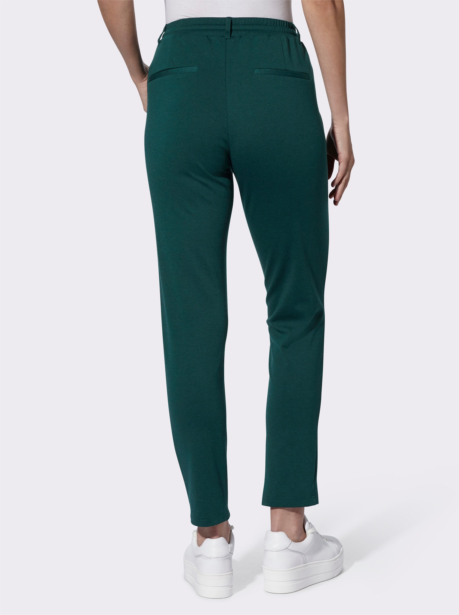 Jerseyhose mit Tunnelzug in der Taille - petrol