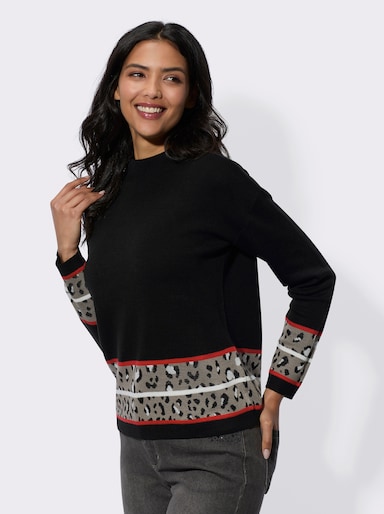 Langarm-Pullover - schwarz
