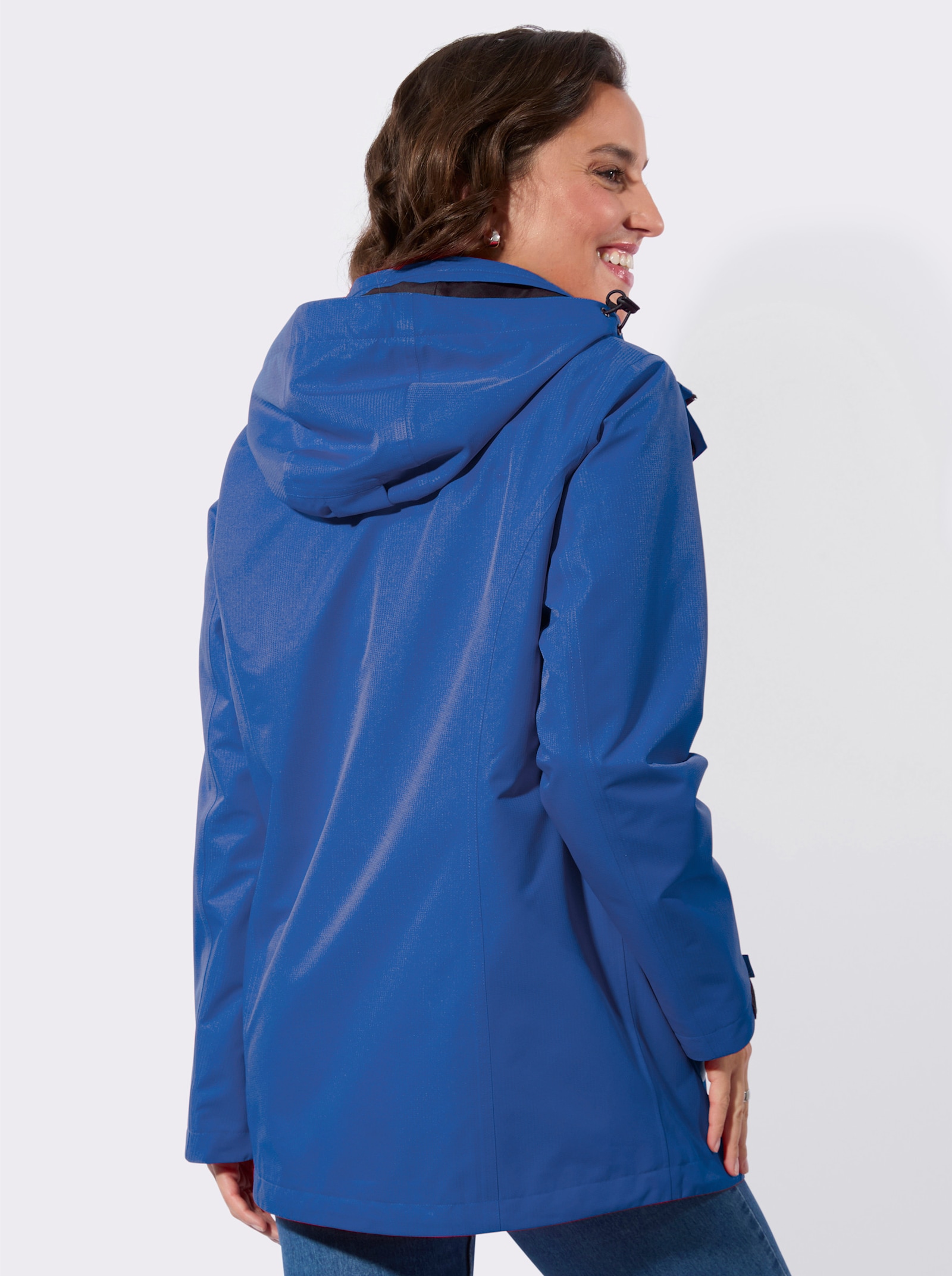 Funktionsjacke mit Reißverschluss-Taschen - jeansblau