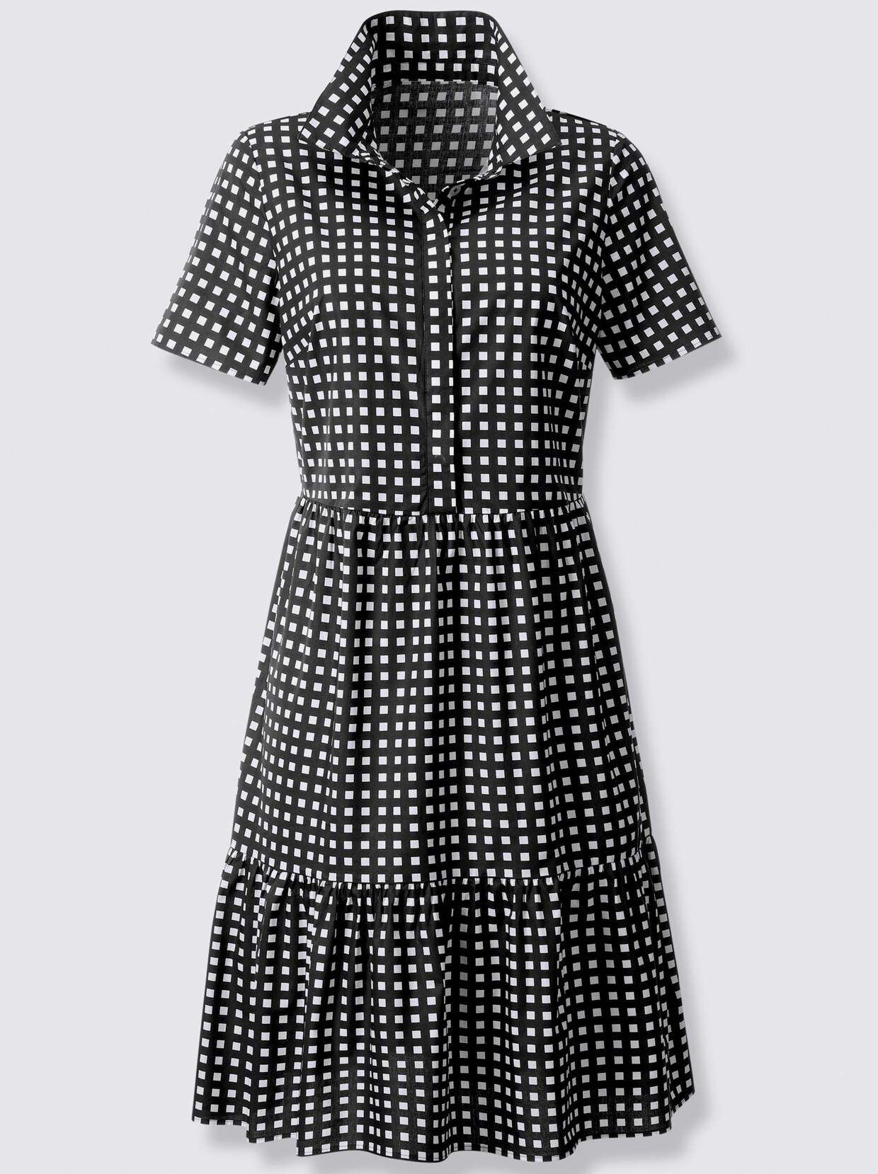 Linea Tesini Kleid - schwarz-weiß-gemustert