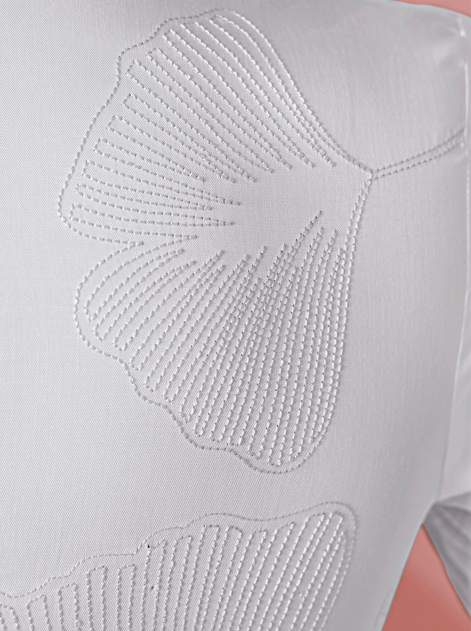 CREATION L PREMIUM Langarm-Bluse mit hochwertiger Stickerei - ecru