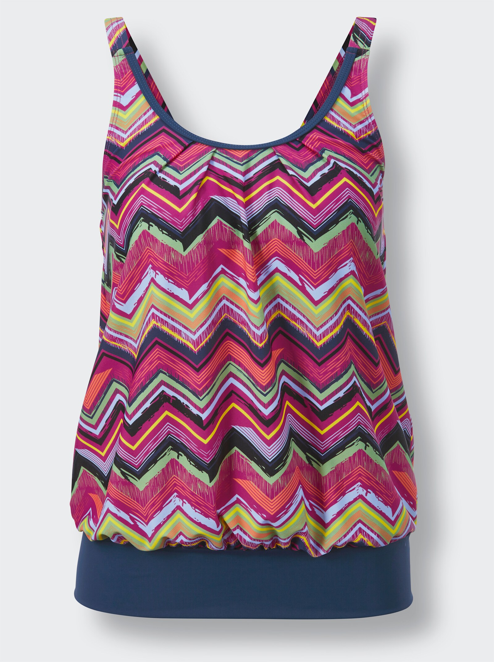 feel good Oversized-Tankini-Top - magenta-gemustert