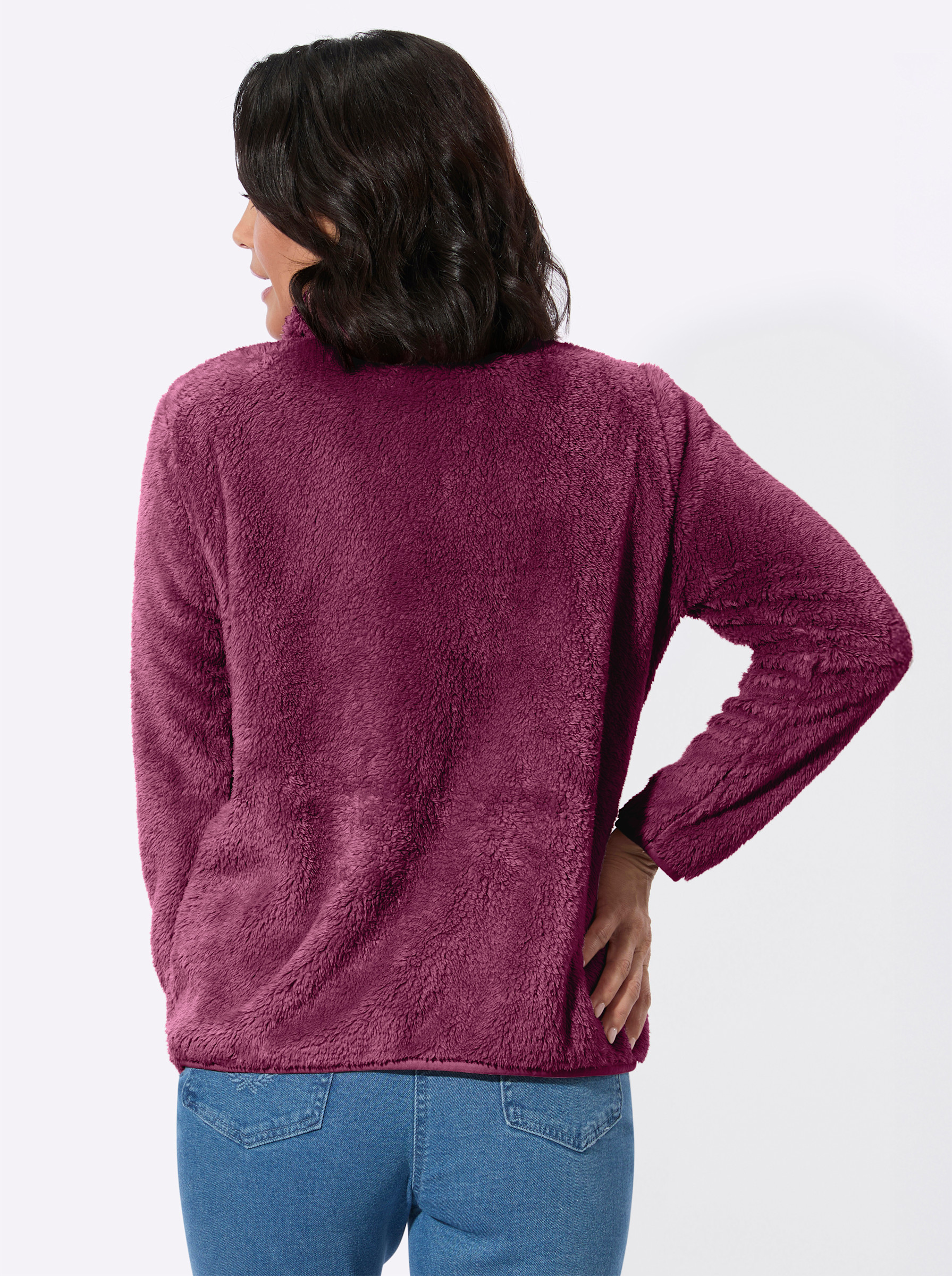 Fleecejacke in Teddy-Optik - malve