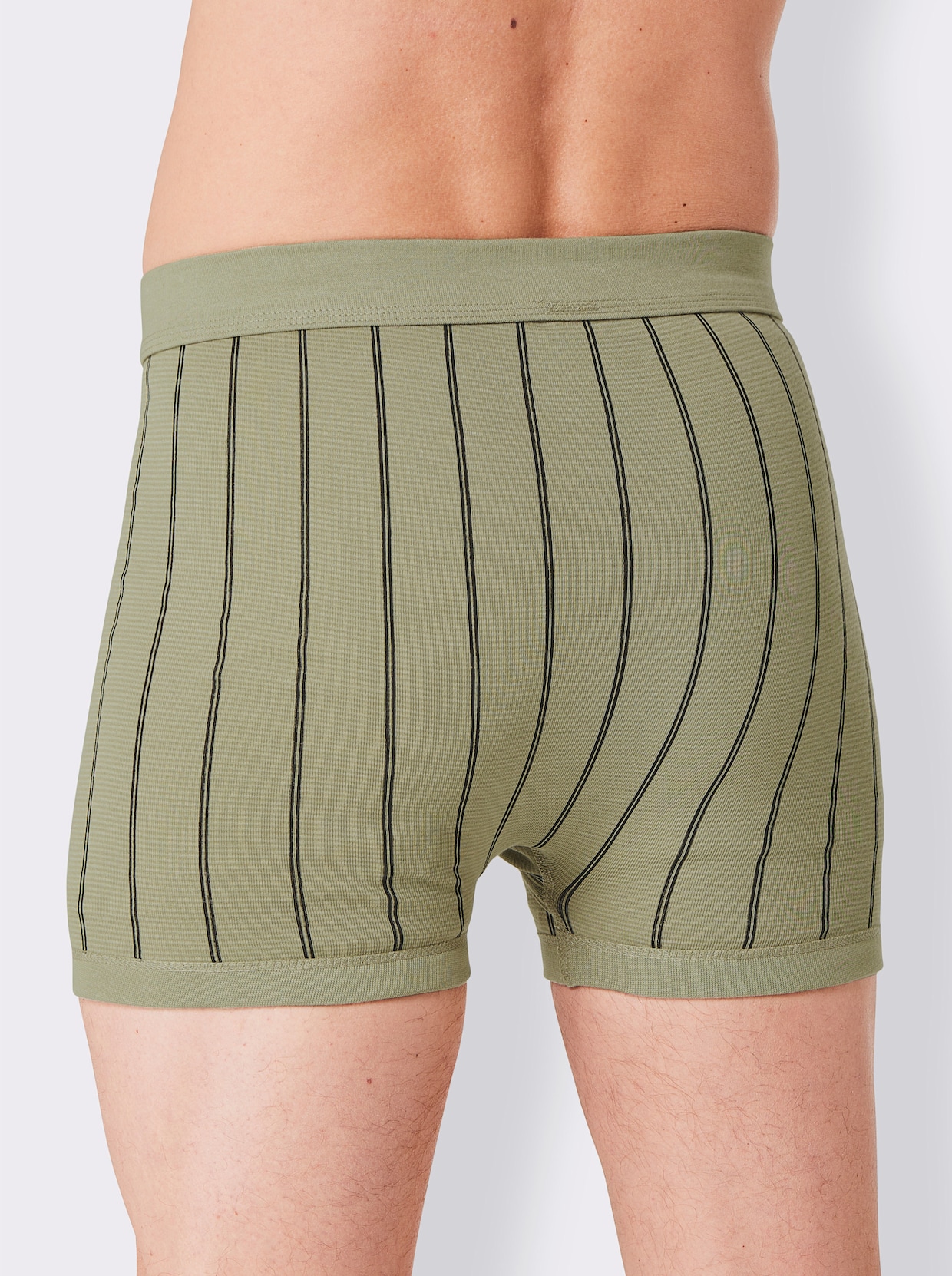 wäschepur men Hose kurz - khaki-gestreift