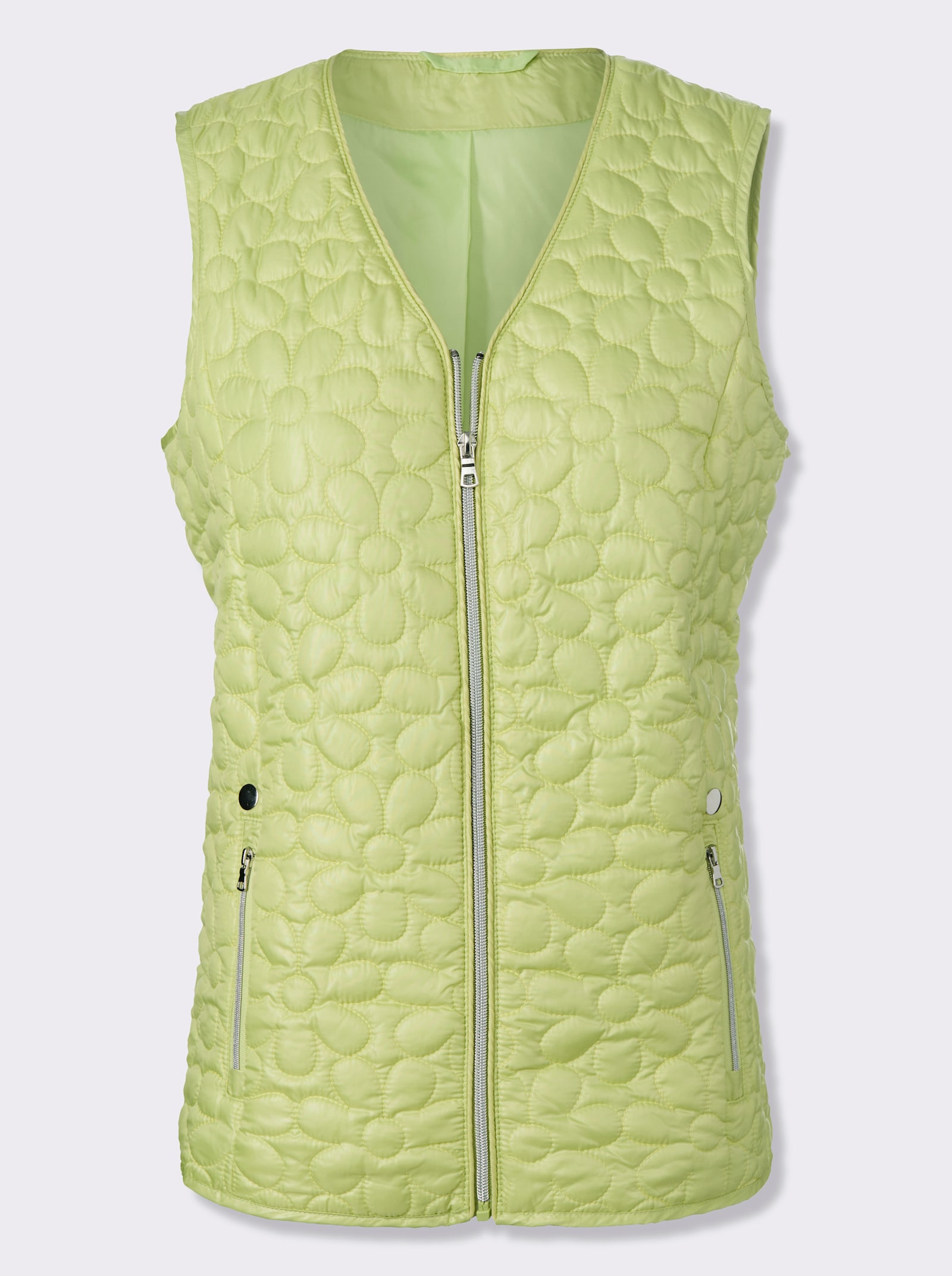 Steppweste mit 1 knöpfbaren Innentasche - pistazie
