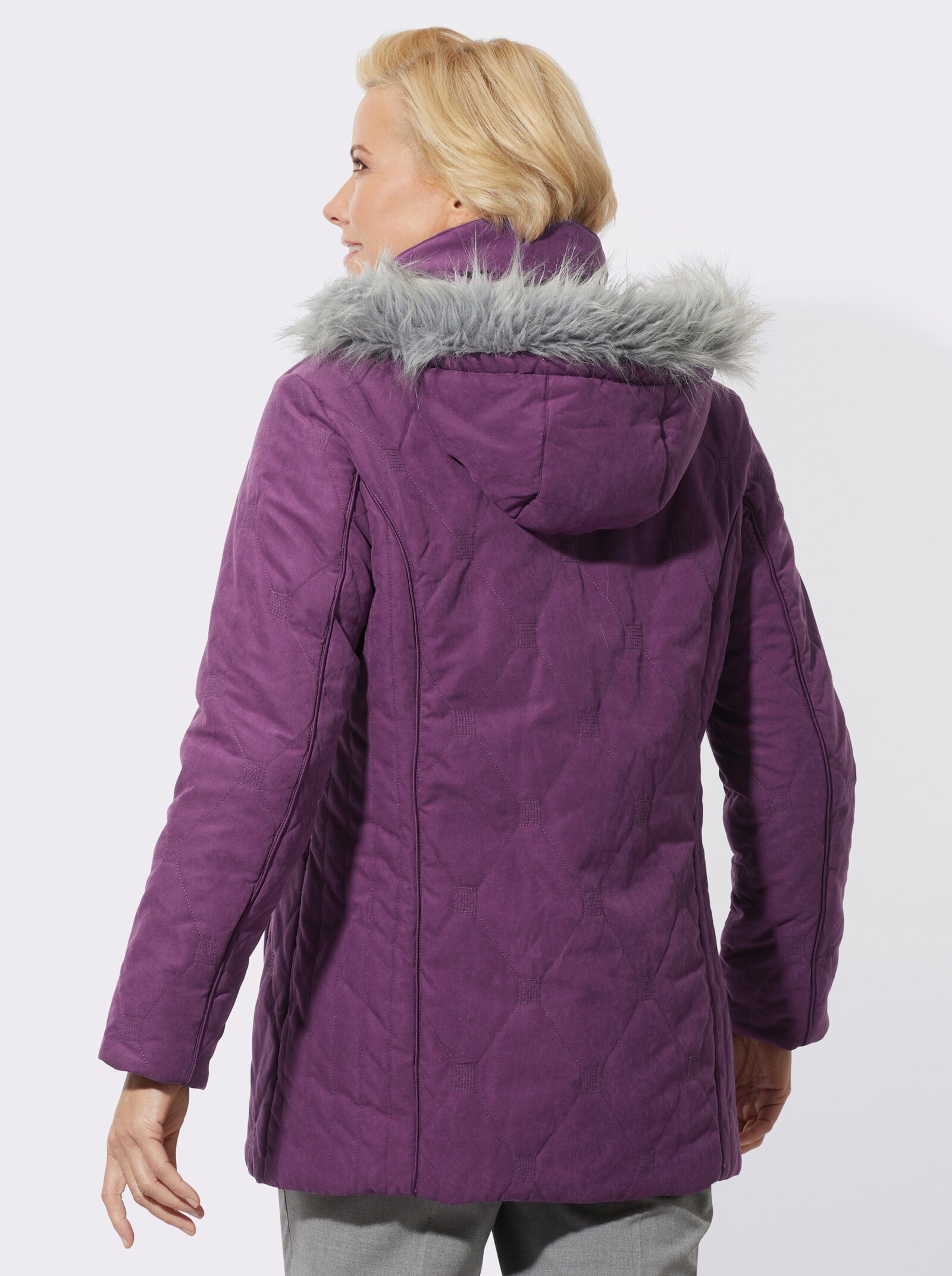 Kapuzenjacke in handschuhweicher Qualität - traube