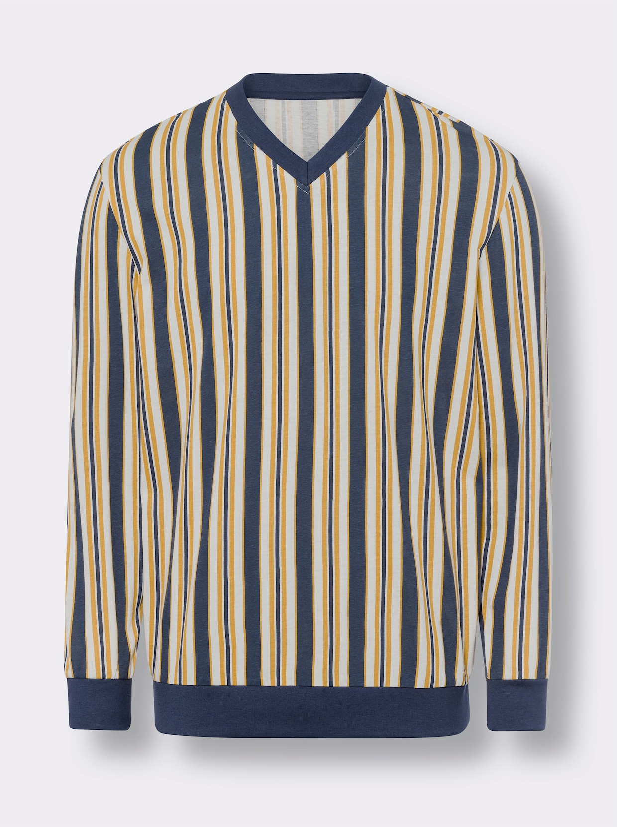 Pyjama - donkerblauw/oker gestreept