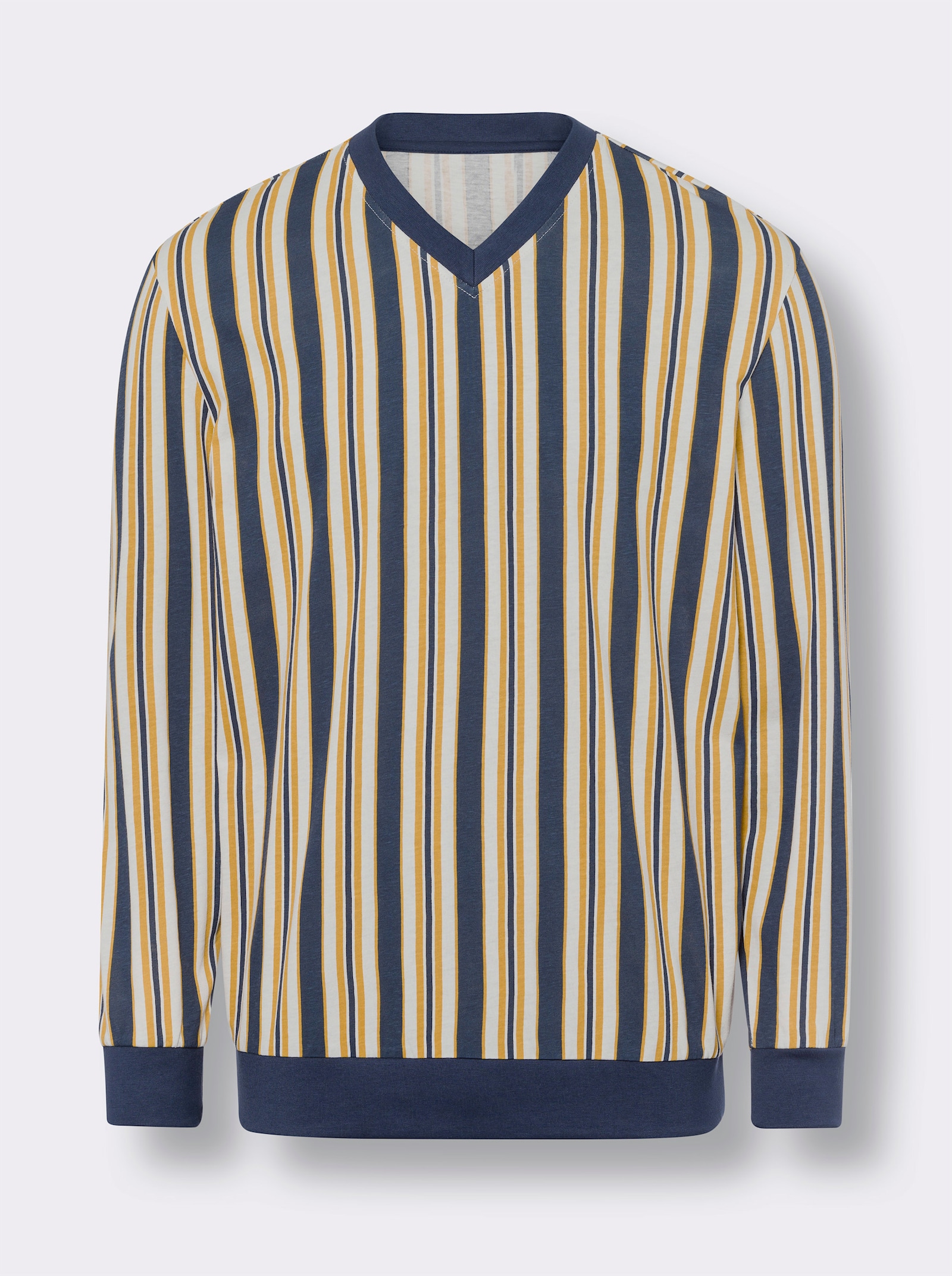 Pyjama - donkerblauw/oker gestreept