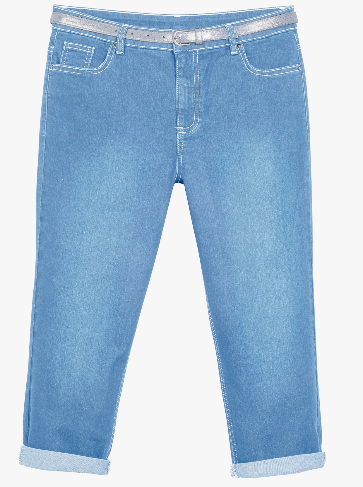 Capri nohavice - bielená modrá
