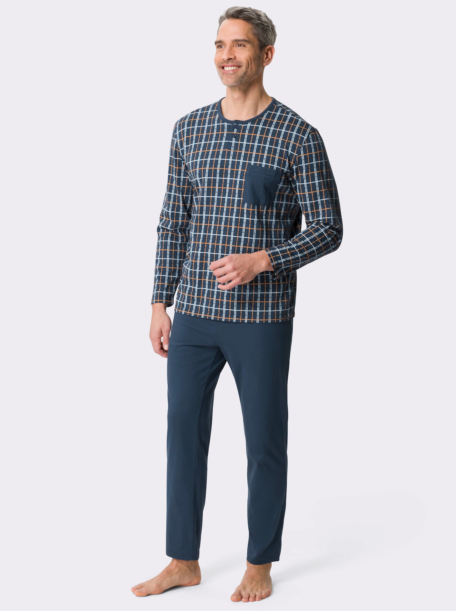 Pyjama - marine geruit