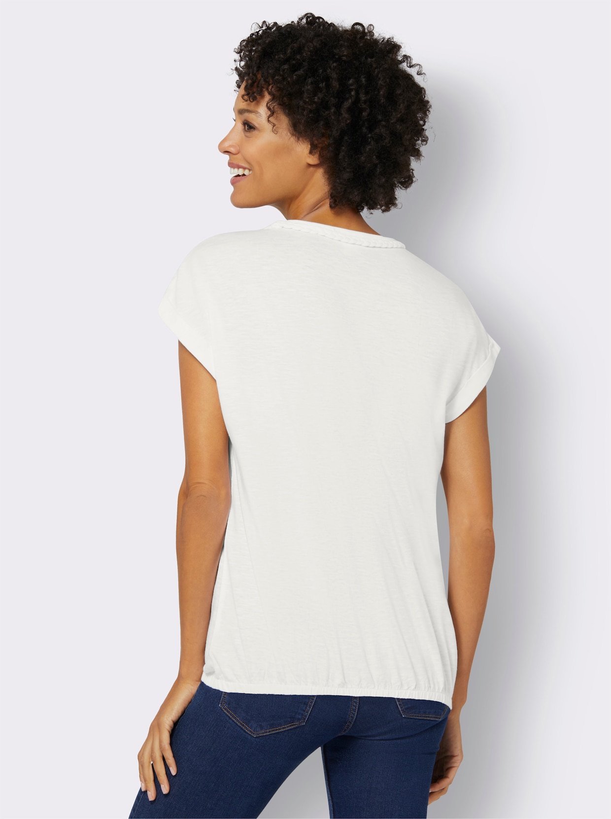 Shirt met ronde hals - wit
