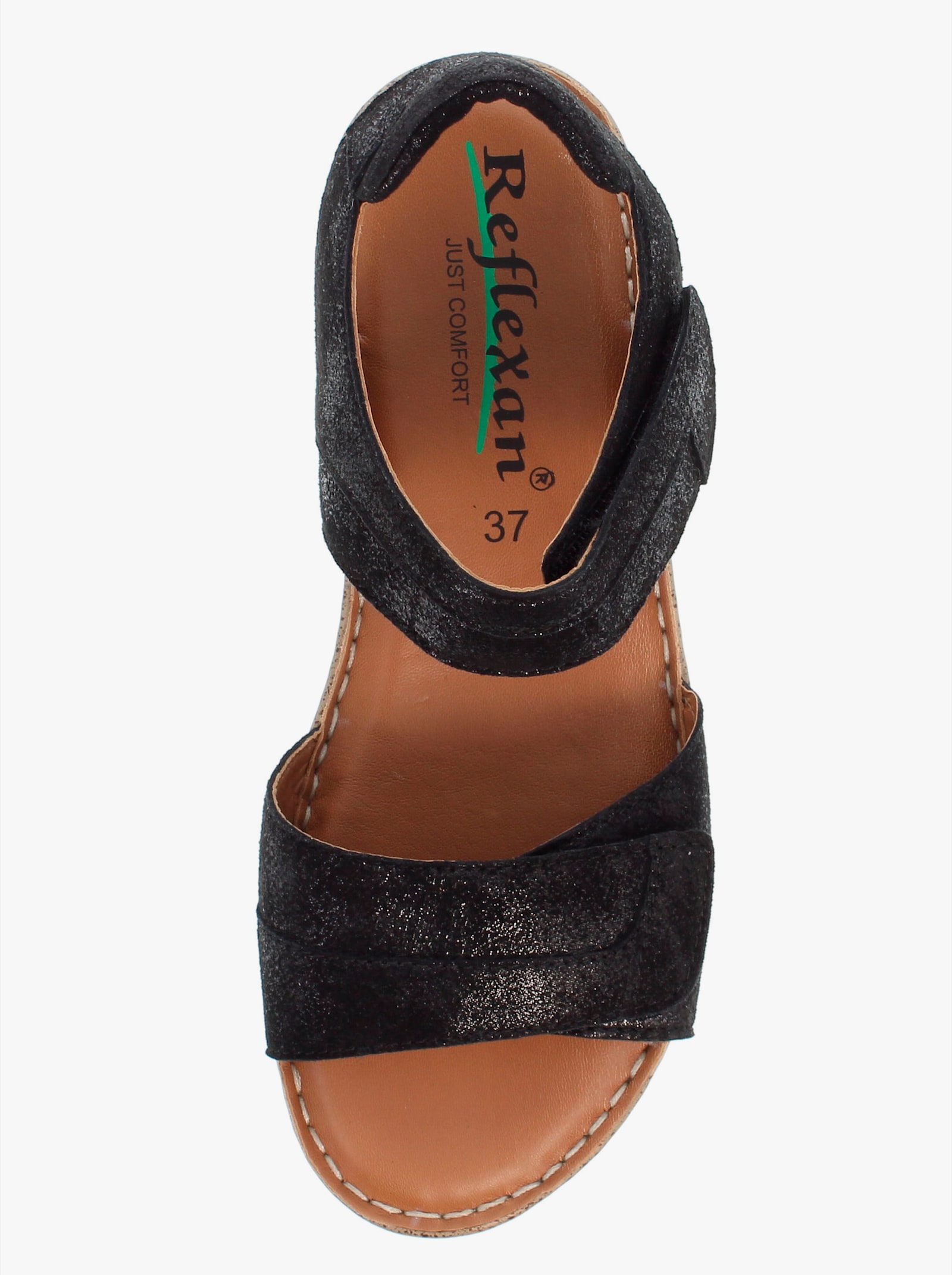 Reflexan Sandale aus Nubukleder - schwarz