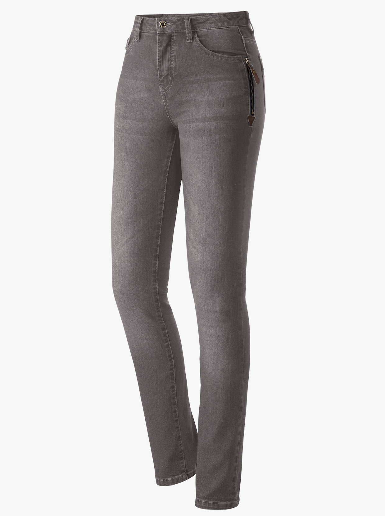 Jean 5 poches - taupe-denim