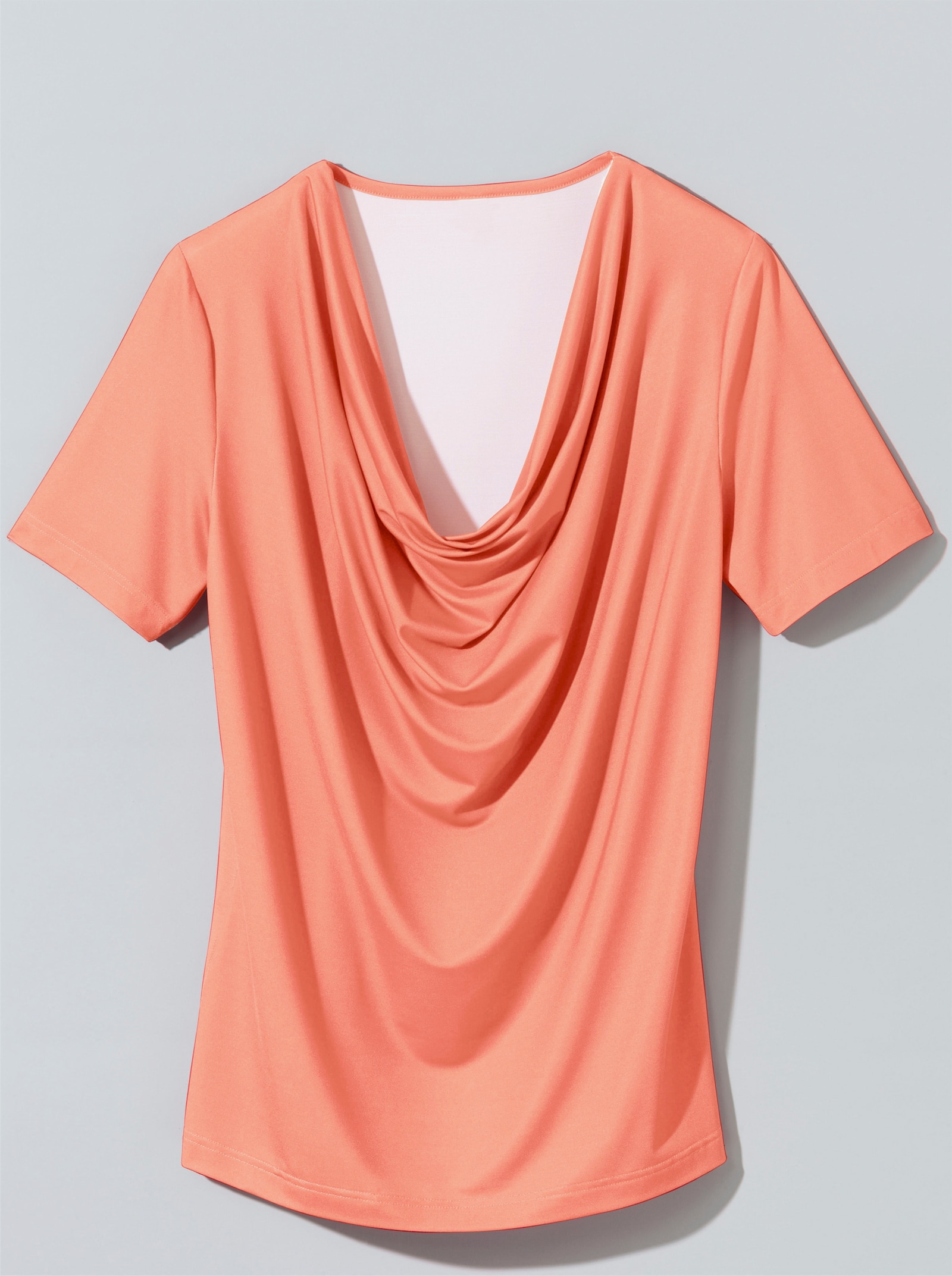 Wasserfallshirt mit kurzem Ärmel - mandarine