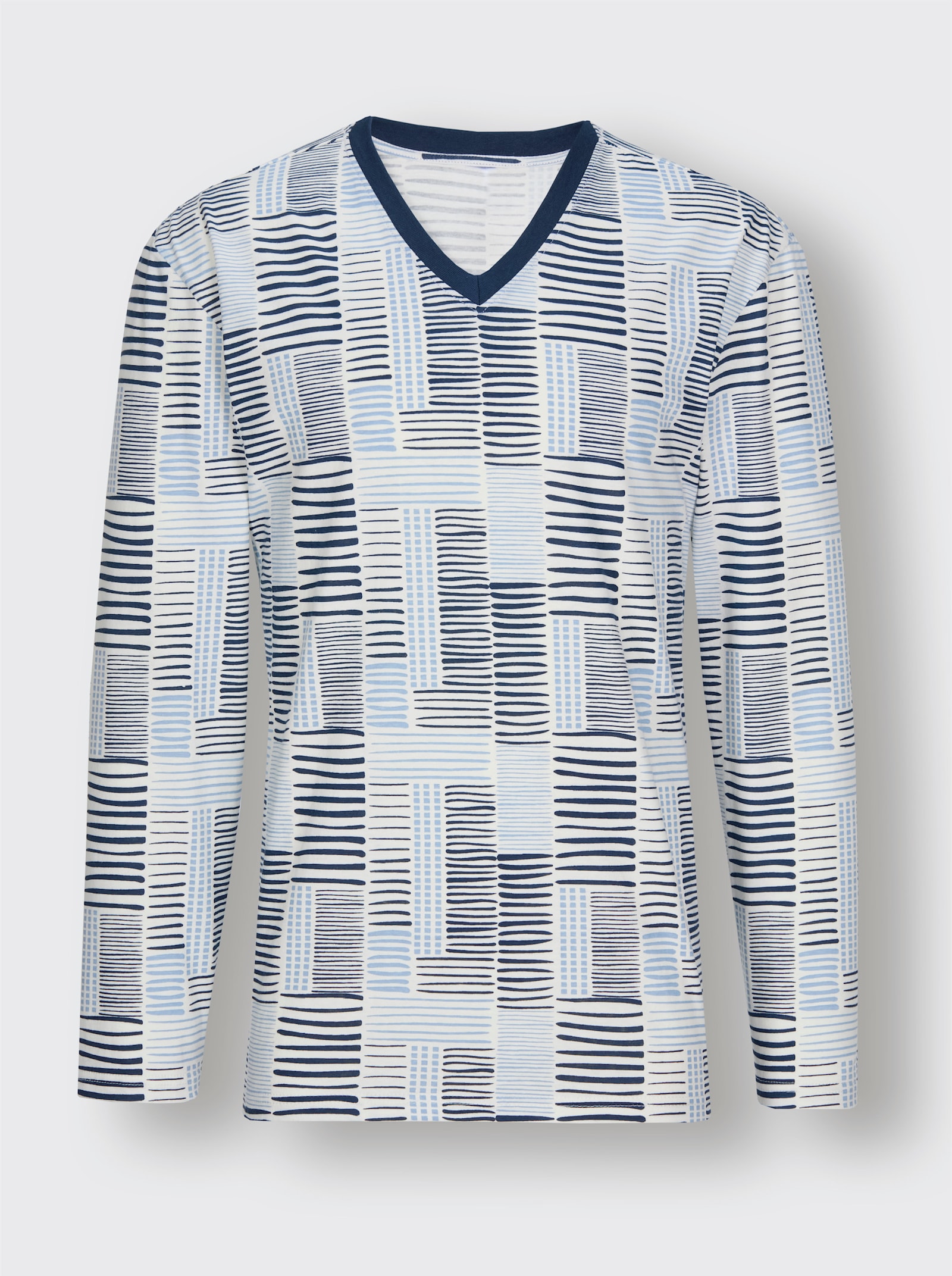 wäschepur men Schlafanzüge - ecru-dunkelblau + ecru-petrol