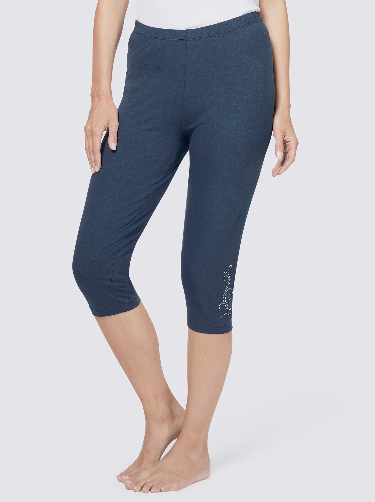 feel good Capri-legging - marine + braamrood