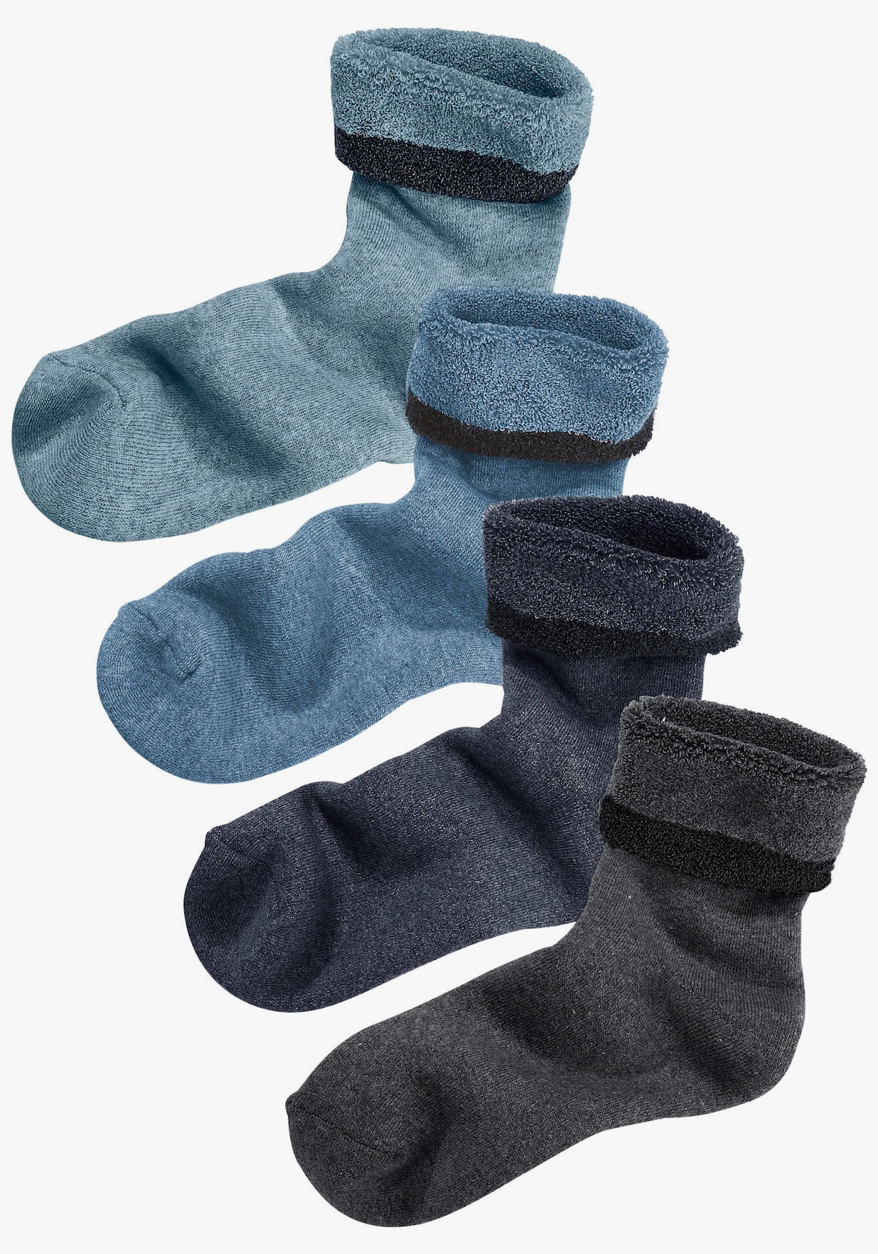 Lavana Kuschelsocken - 4x jeans meliert farben