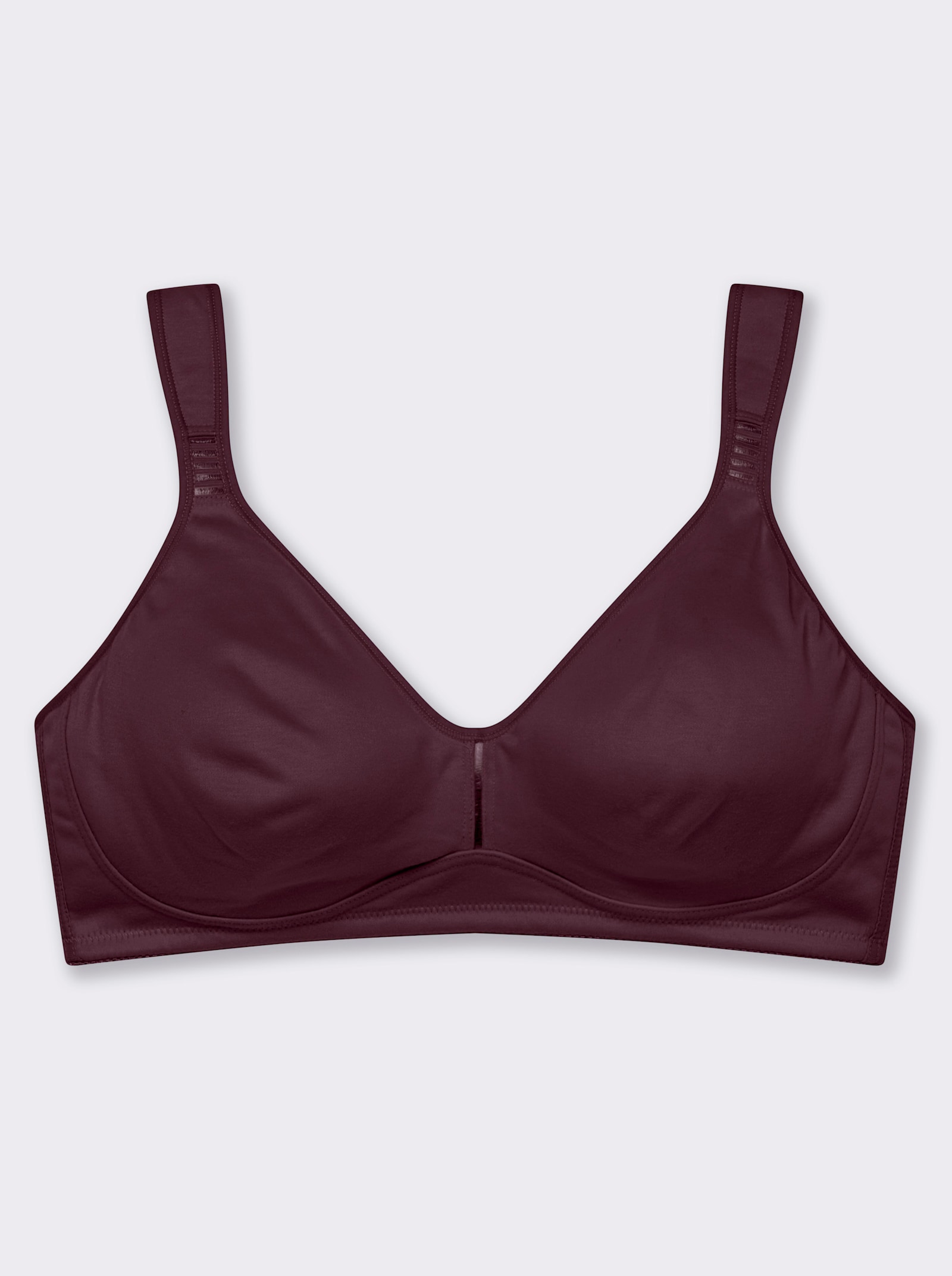 wäschepur Komfort-BH ohne Bügel mit transparenten Einsätzen - burgund