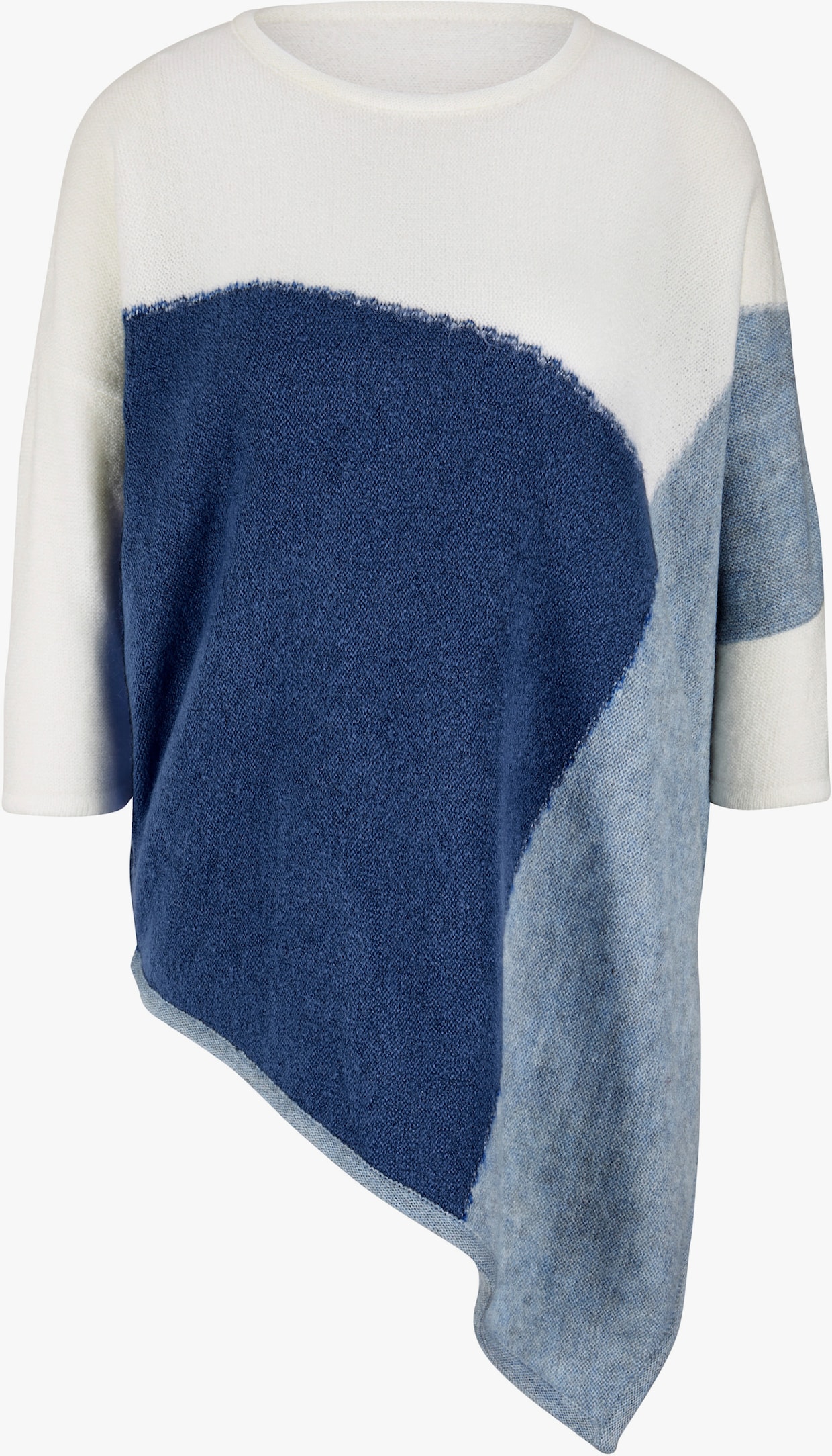 heine Tricotvest - blauw/wit