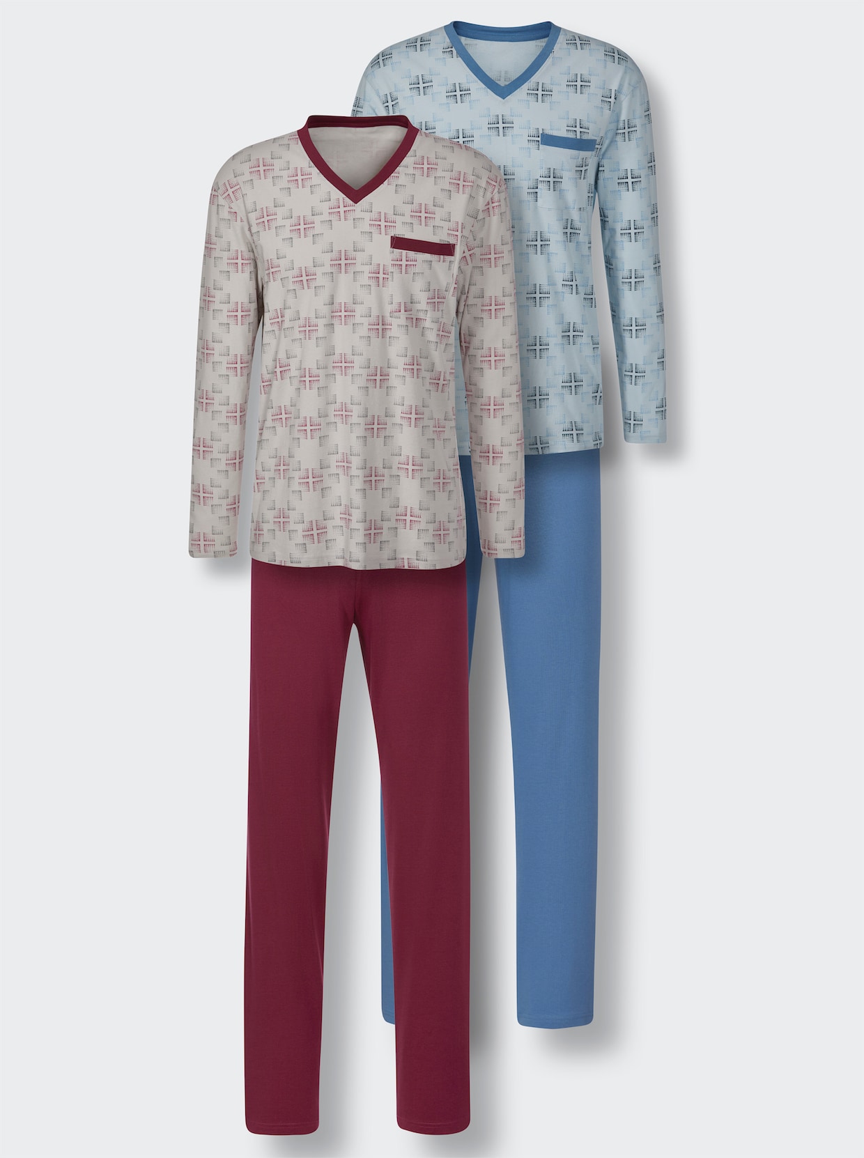 KINGsCLUB Pyjama's - blauw + bordeaux