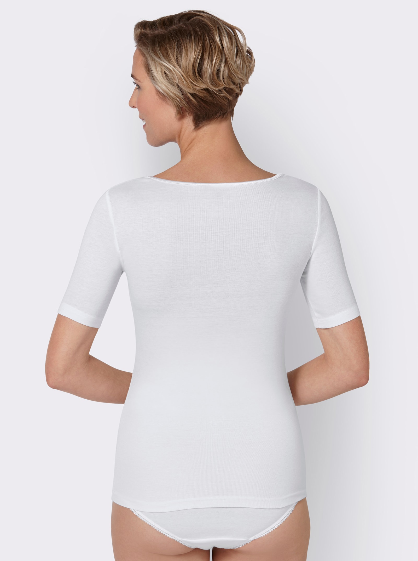 wäschepur Elegant linne med blommig spets - vit