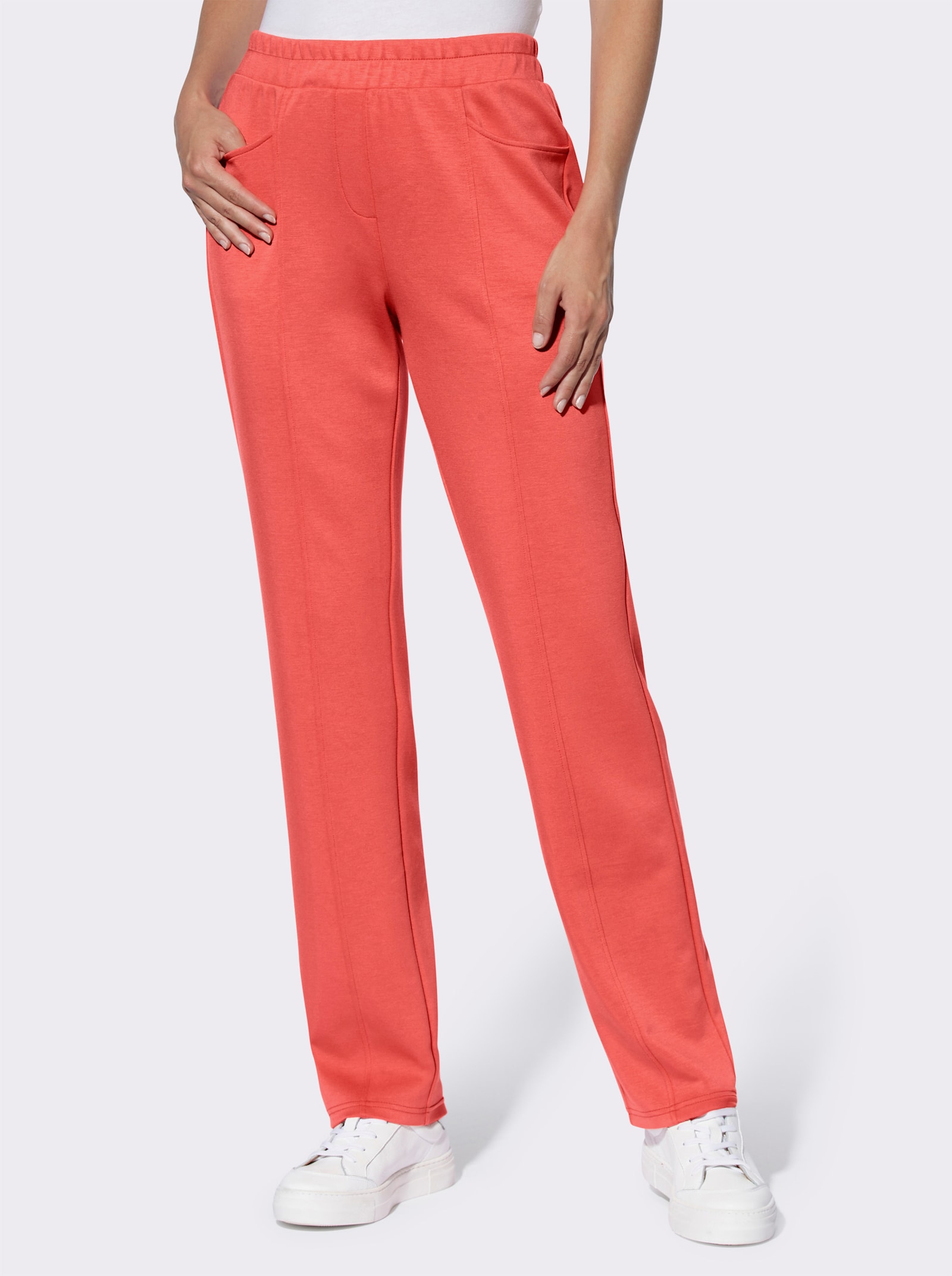 heine Sweathose mit seidig-mattem Glanz - koralle