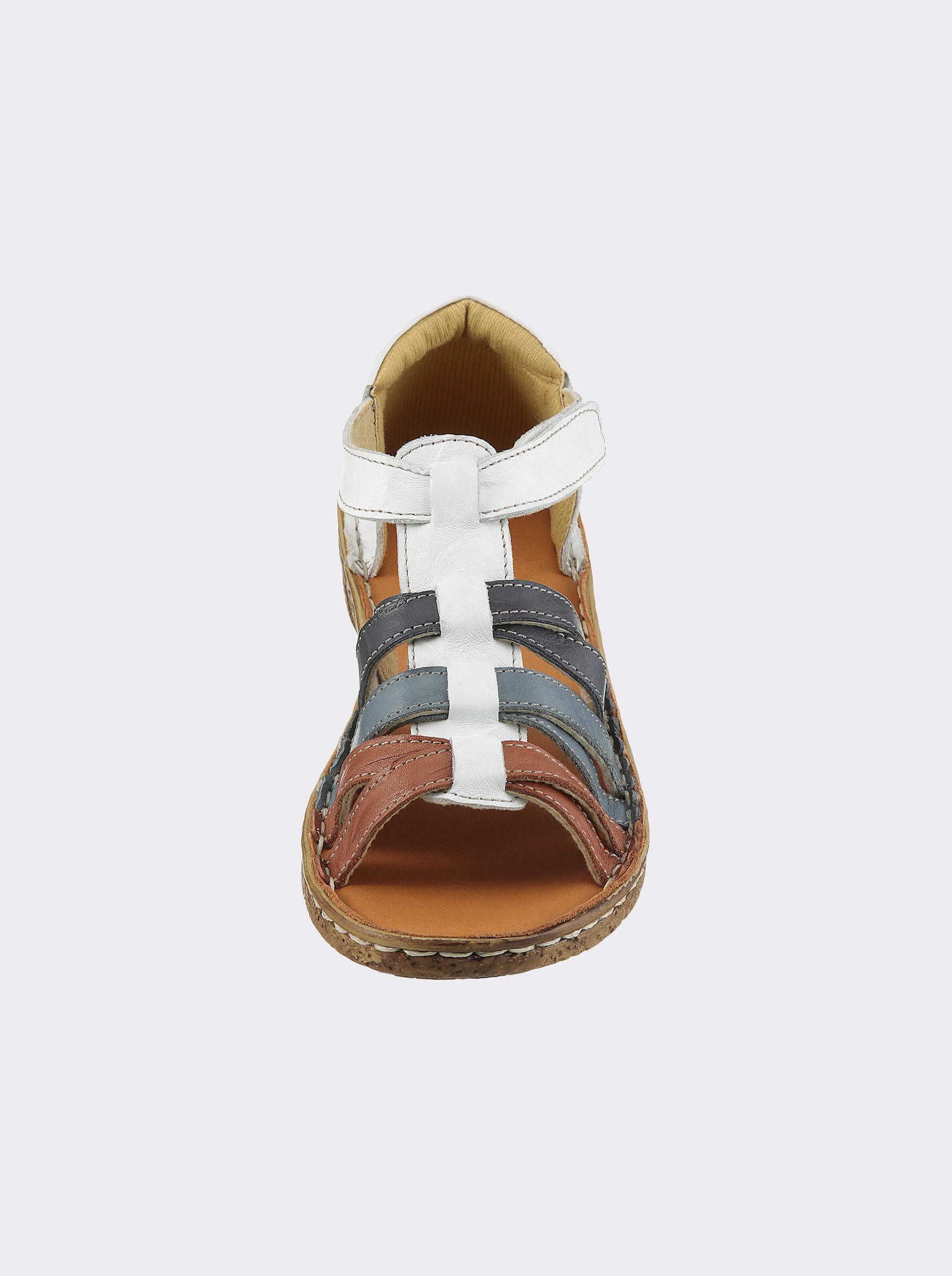 airsoft modern+ Sandaal met 3-kleurige riempjes - wit-gekleurd