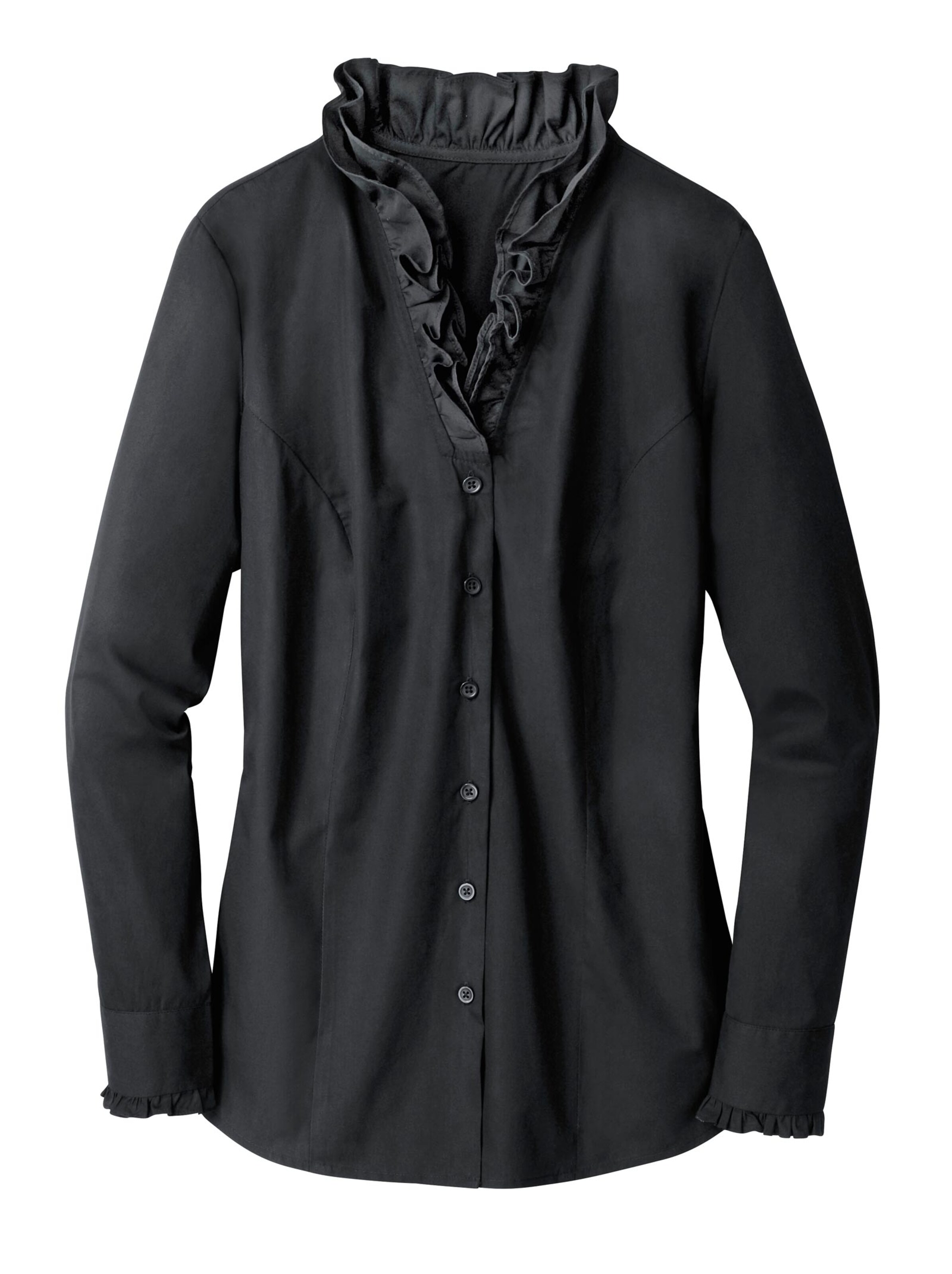 Rüschenbluse - schwarz