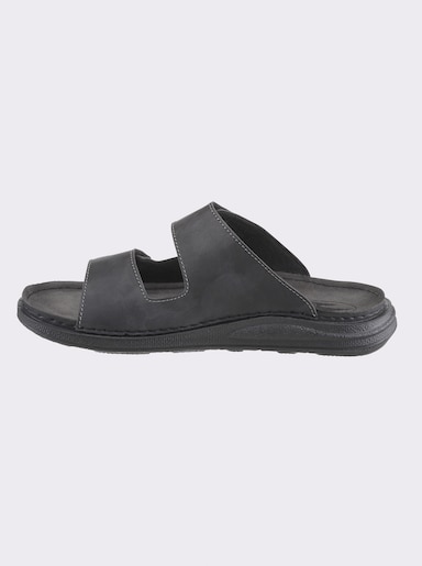 Franken Schuhe Pantolette mit gepolstertem Fussbett - schwarz