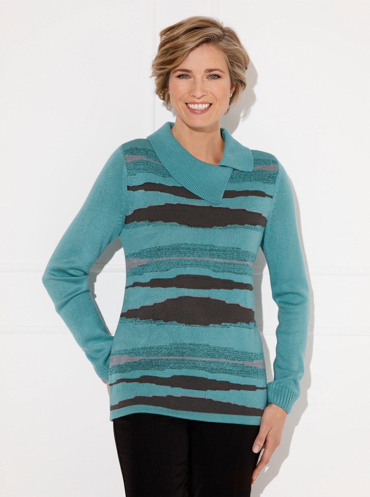 Pullover met lange mouwen - oceaan gedessineerd