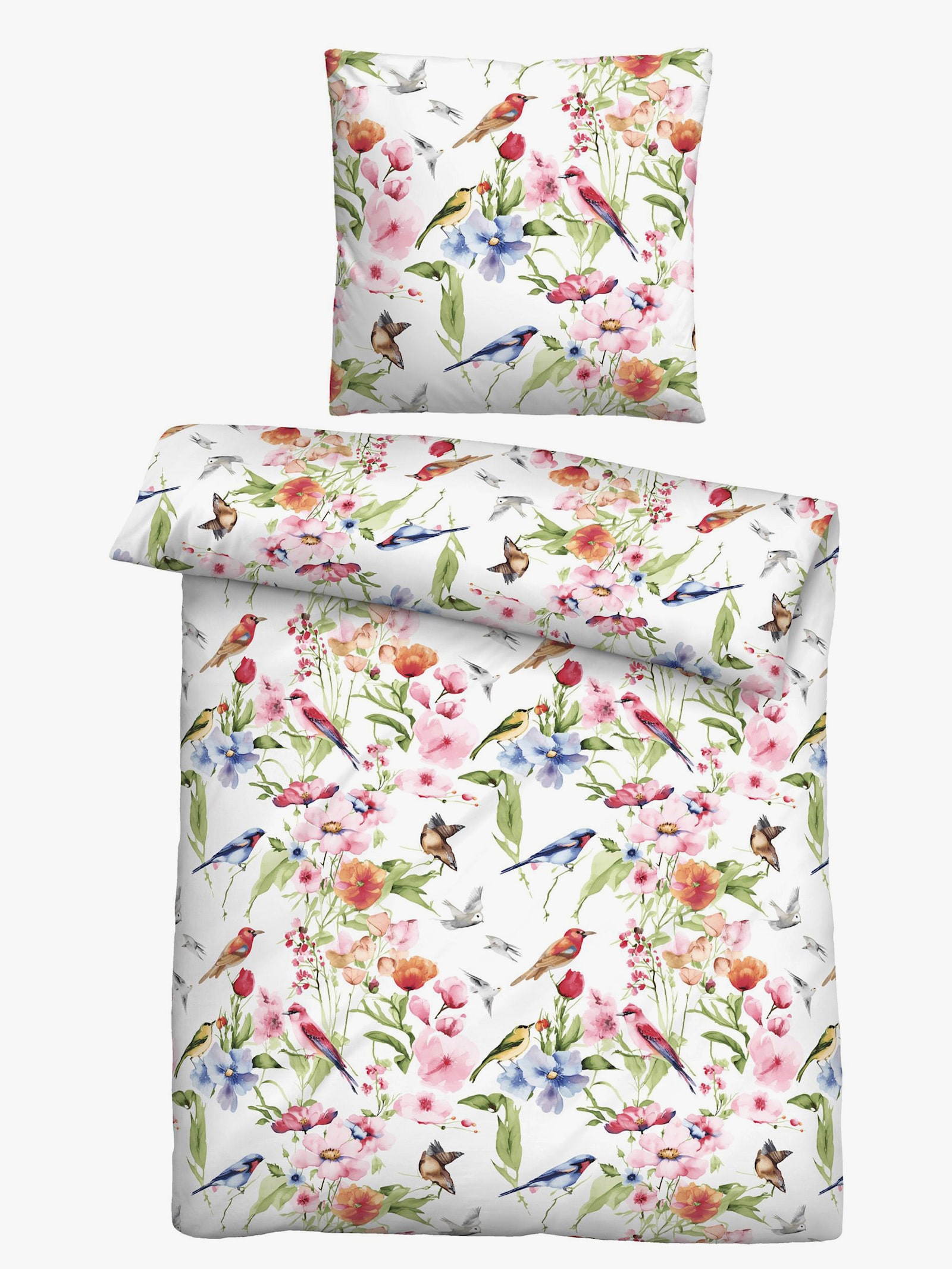 Biberna Bettwäsche - weiß-bedruckt