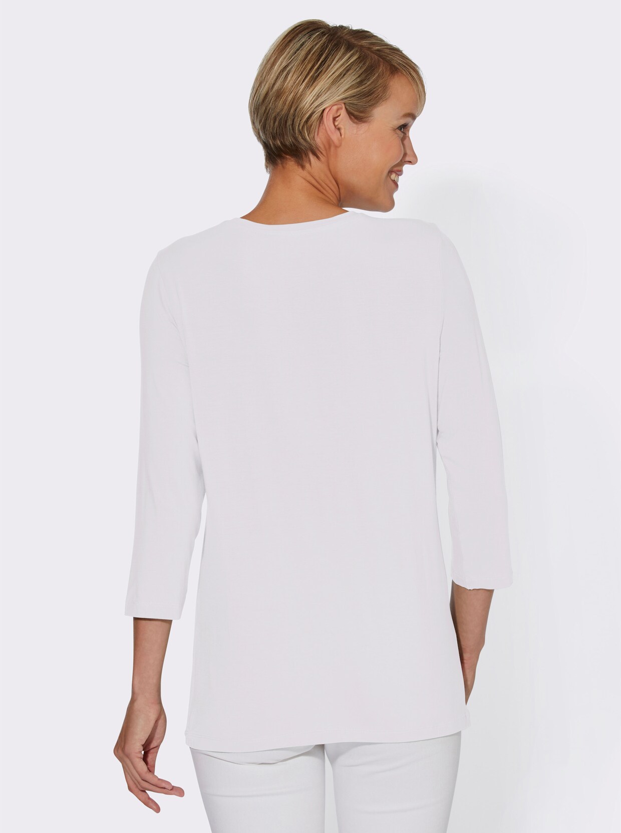 Shirt met 3/4-mouw - ecru