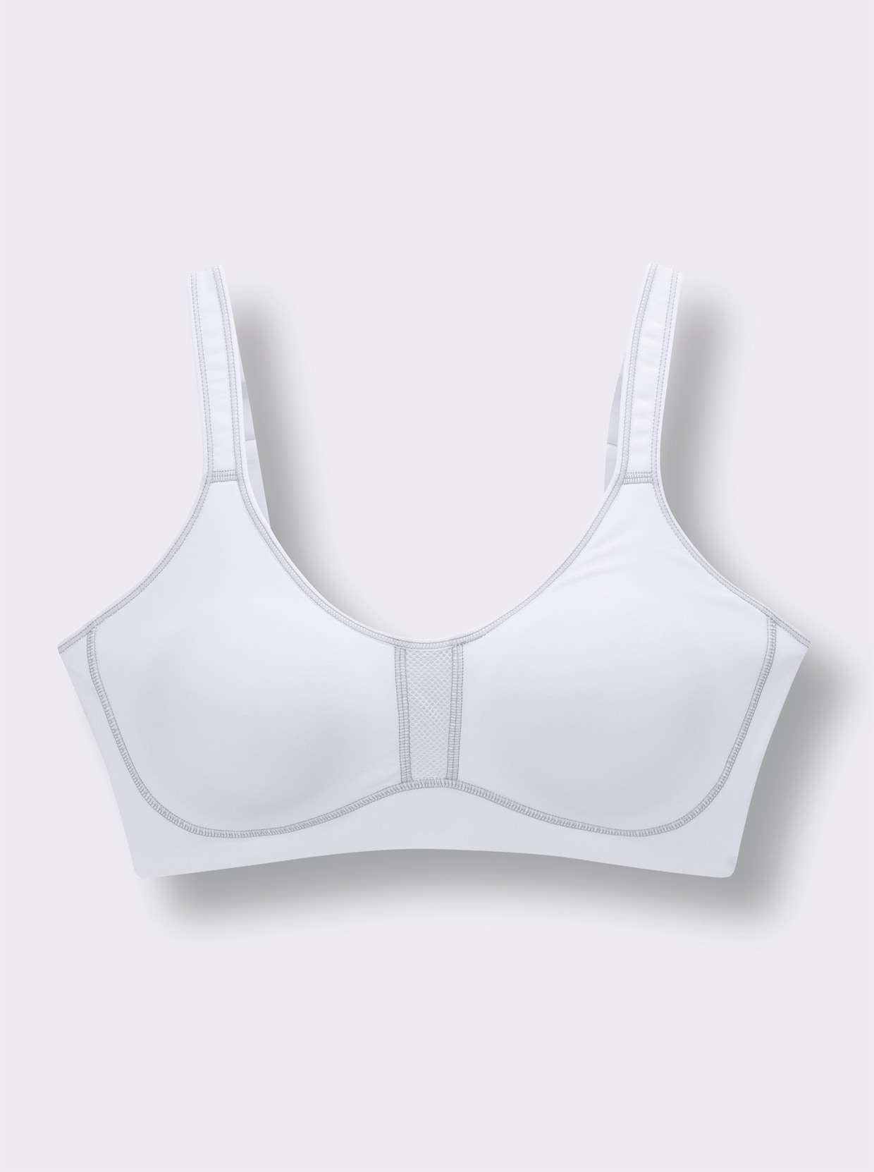 Viania Sport-BH ohne Bügel mit Frotteefutter - weiß