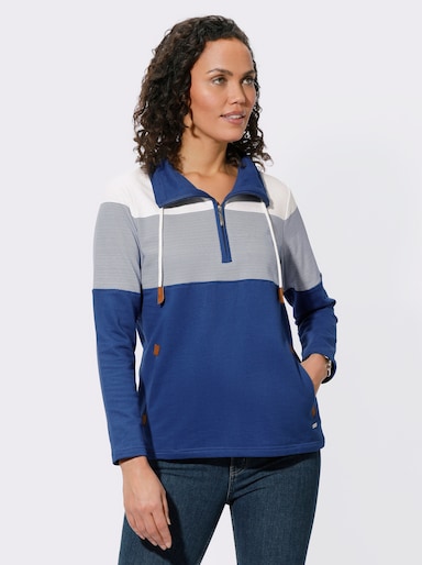 Sweatshirt - royalblau-ecru