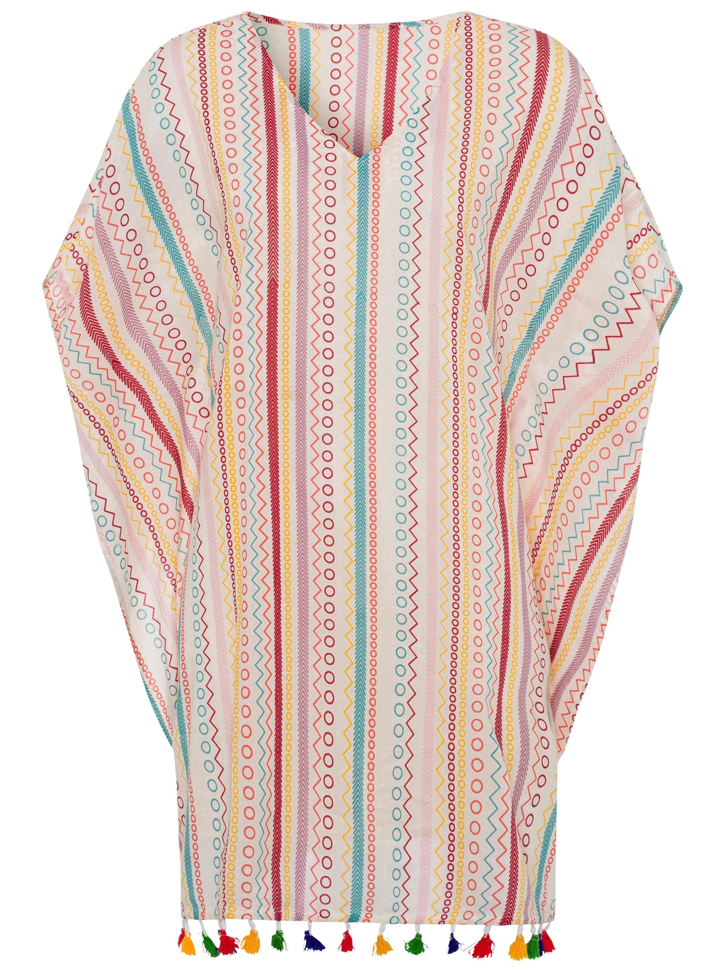 Strandbluse - ecru-gestreift