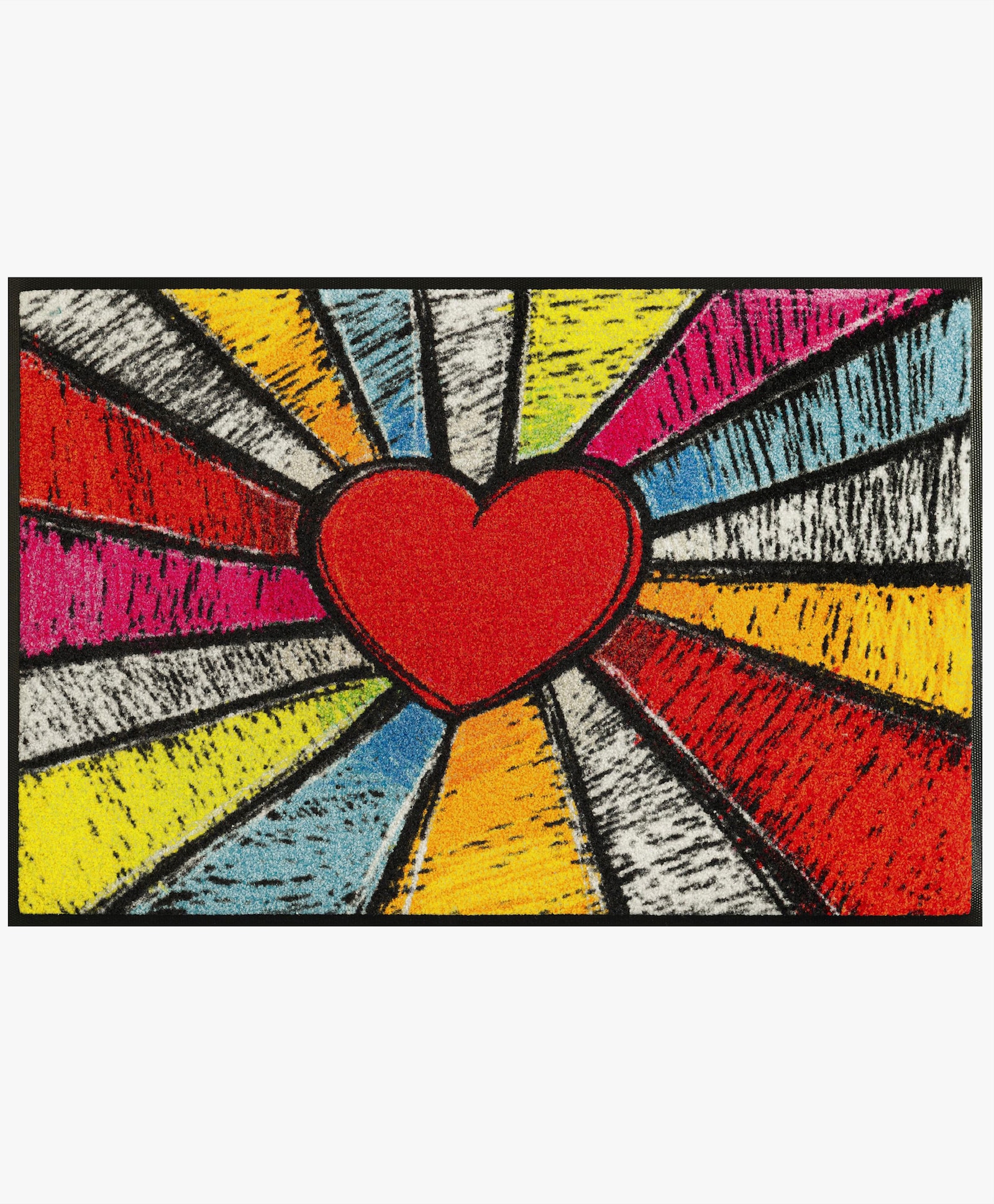 wash+dry by Kleen-Tex Fußmatte - rot-grau-gemustert