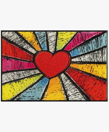 wash+dry by Kleen-Tex Fußmatte - rot-grau-gemustert