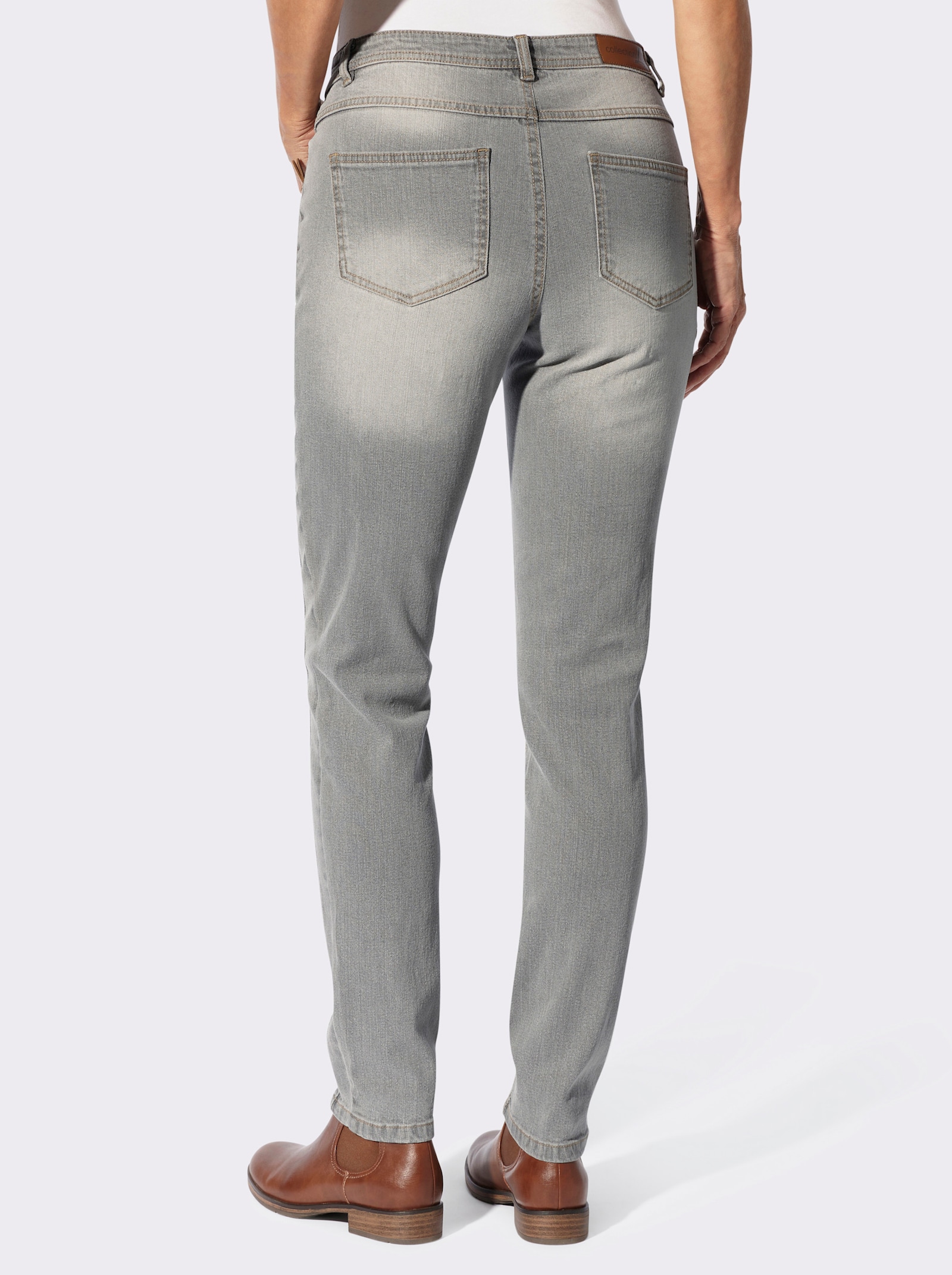 Jeans in modischer Waschung - light grey-denim