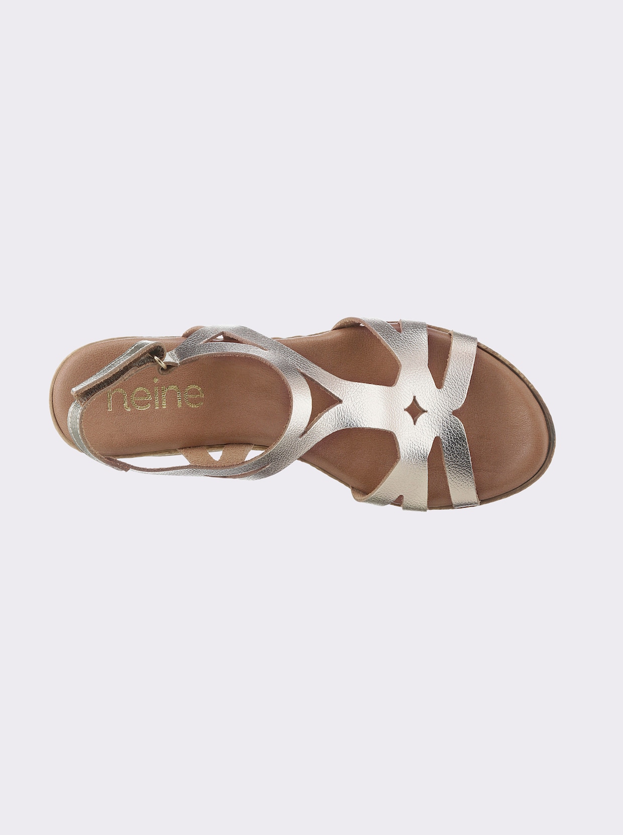 heine Sandaaltjes met sleehak - goudkleur