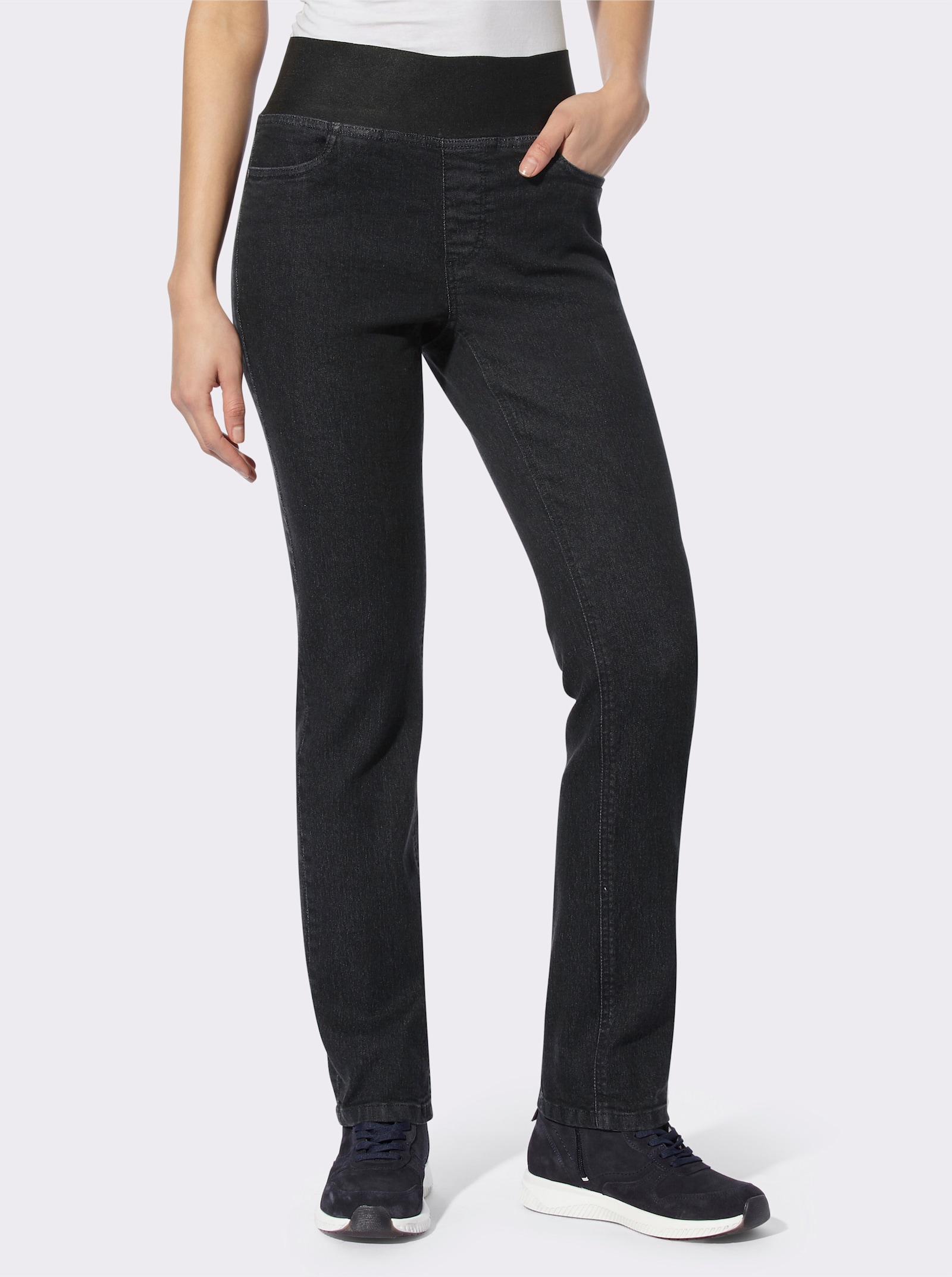 heine Schlupfjeans mit geradem Bein - black denim