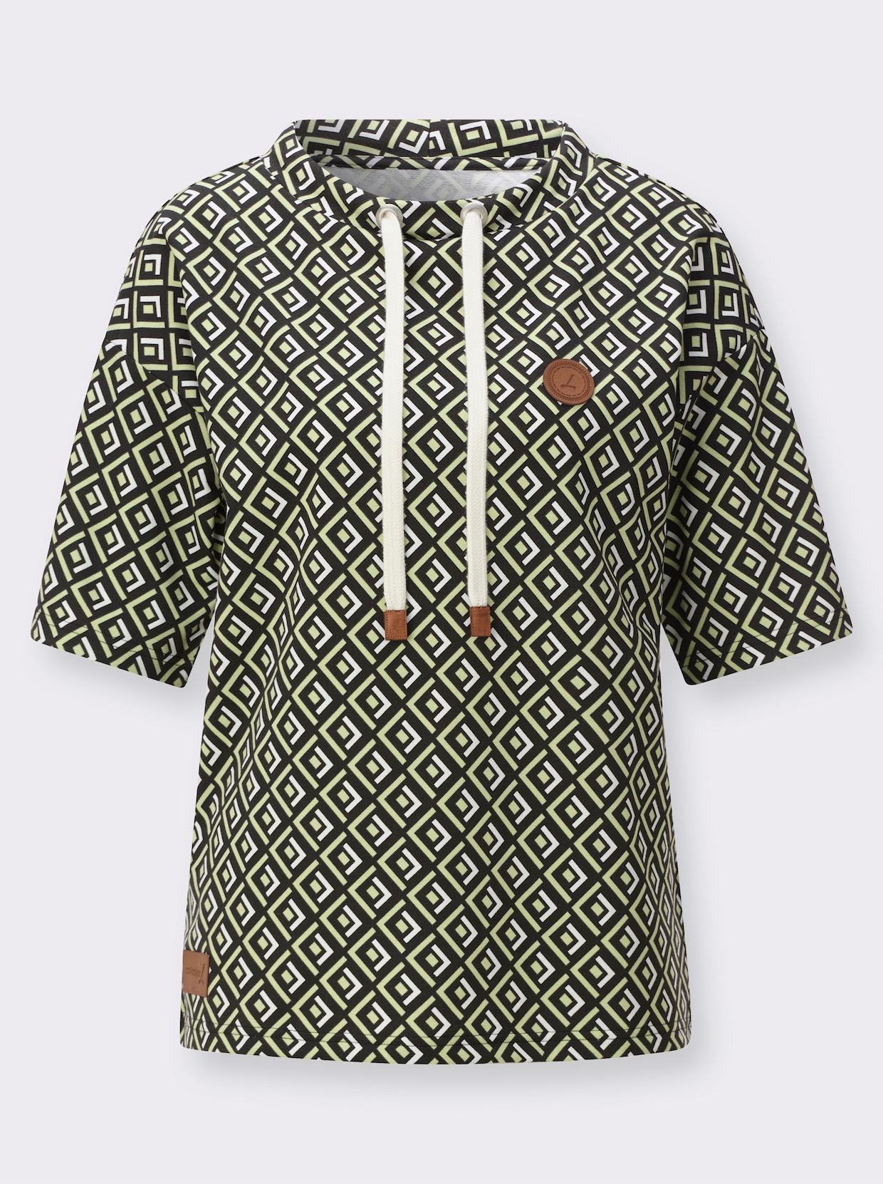 Sweatshirt im Druckmuster - pistazie-schwarz-gemustert