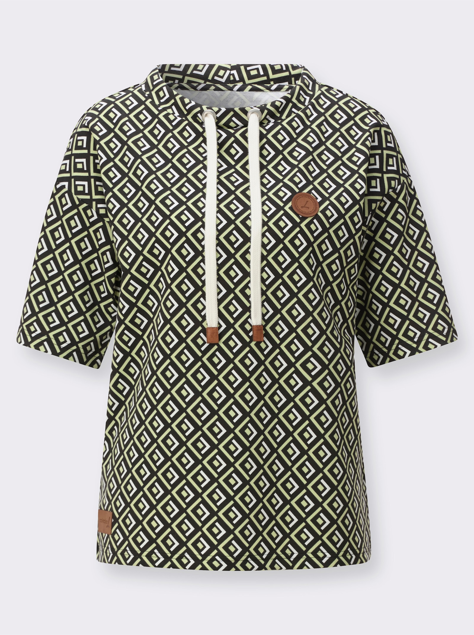 Sweatshirt im Druckmuster - pistazie-schwarz-gemustert