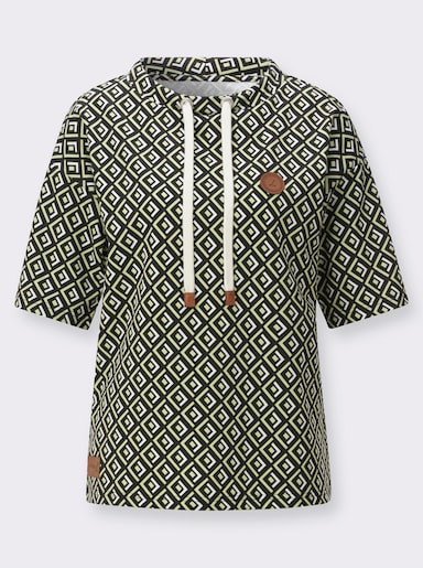 Sweatshirt im Druckmuster - pistazie-schwarz-gemustert