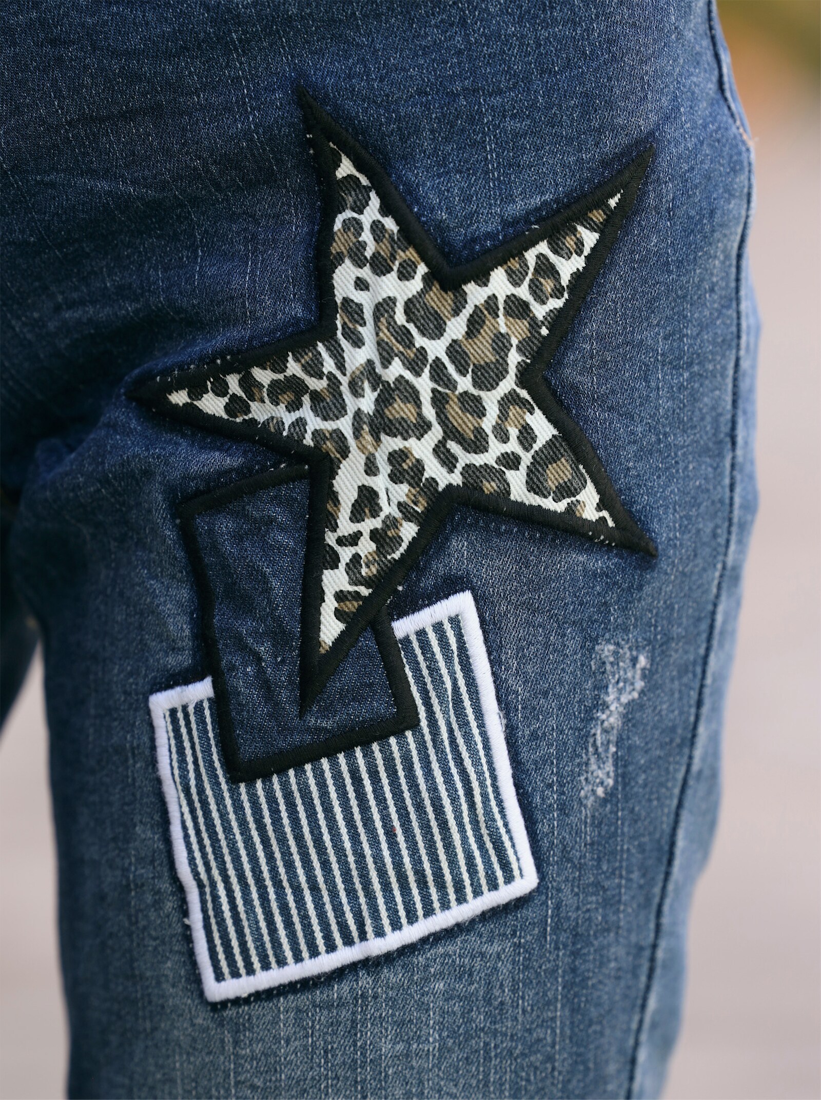 heine 5-pocketjeans met patches - blue-stonewashed