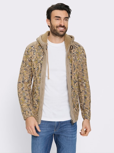 Marco Donati Strickjacke mit Strukturmuster - camel-meliert