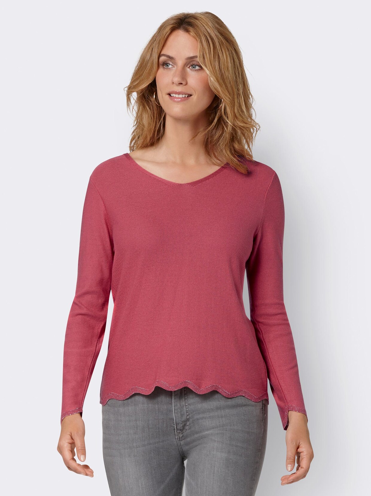 Langarm-Pullover - grapefruit