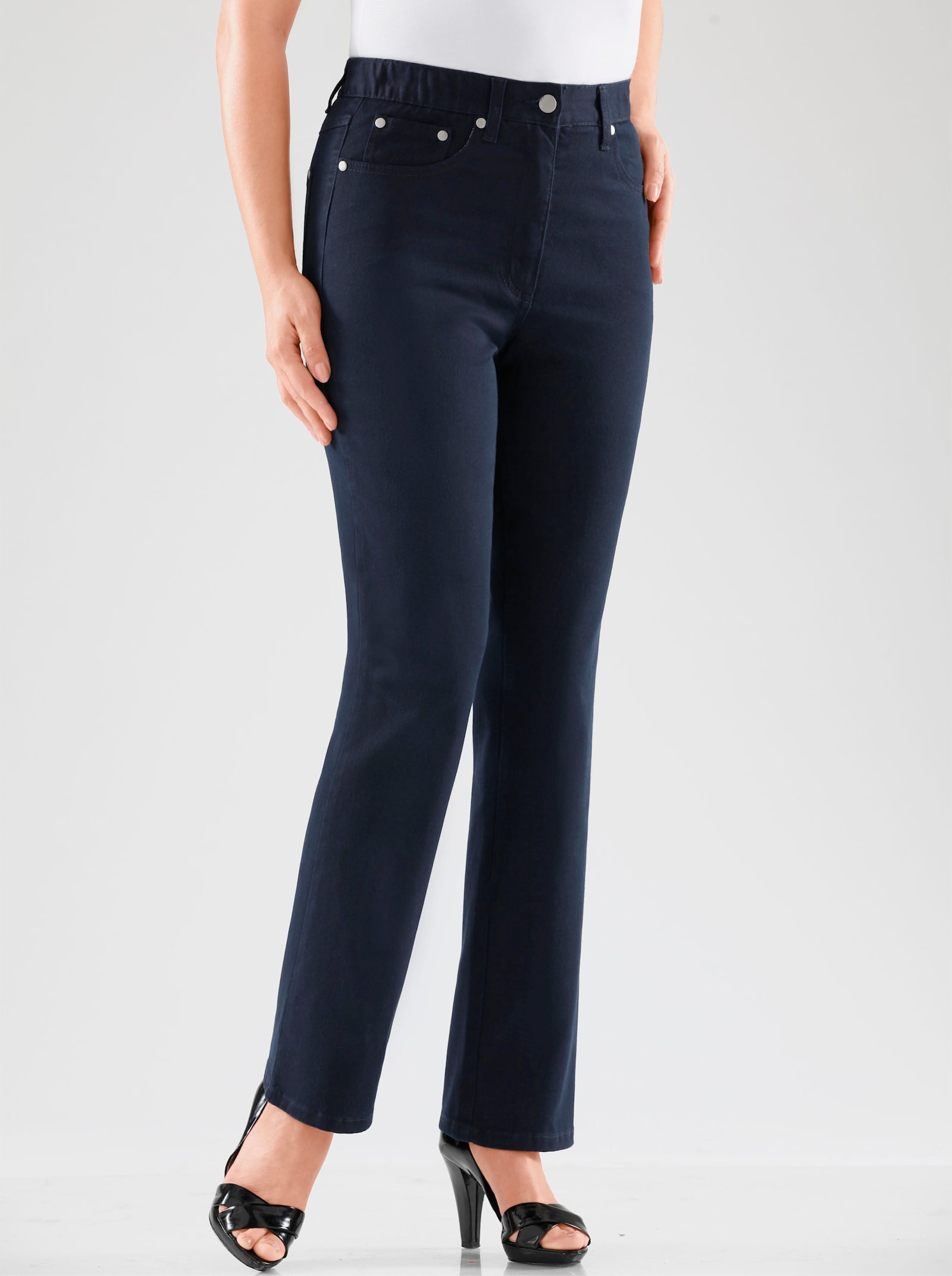 5-Pocket-Jeans mit innenliegendem Dehnbund - marine