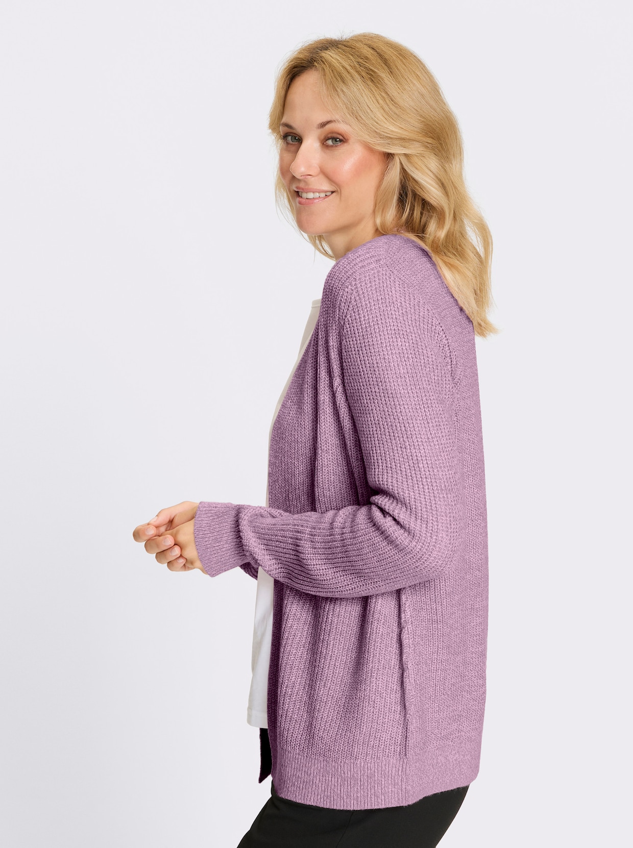 Strickjacke - orchidee-ecru-meliert