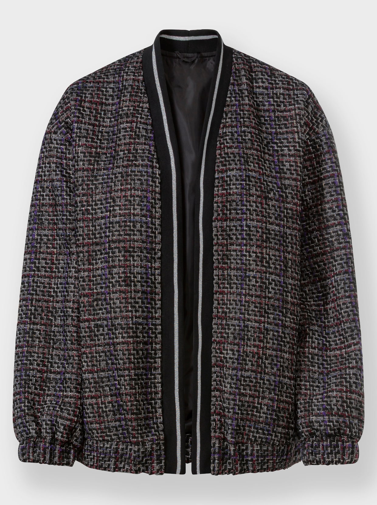 heine Blousonjack - zwart/bordeaux gedessineerd