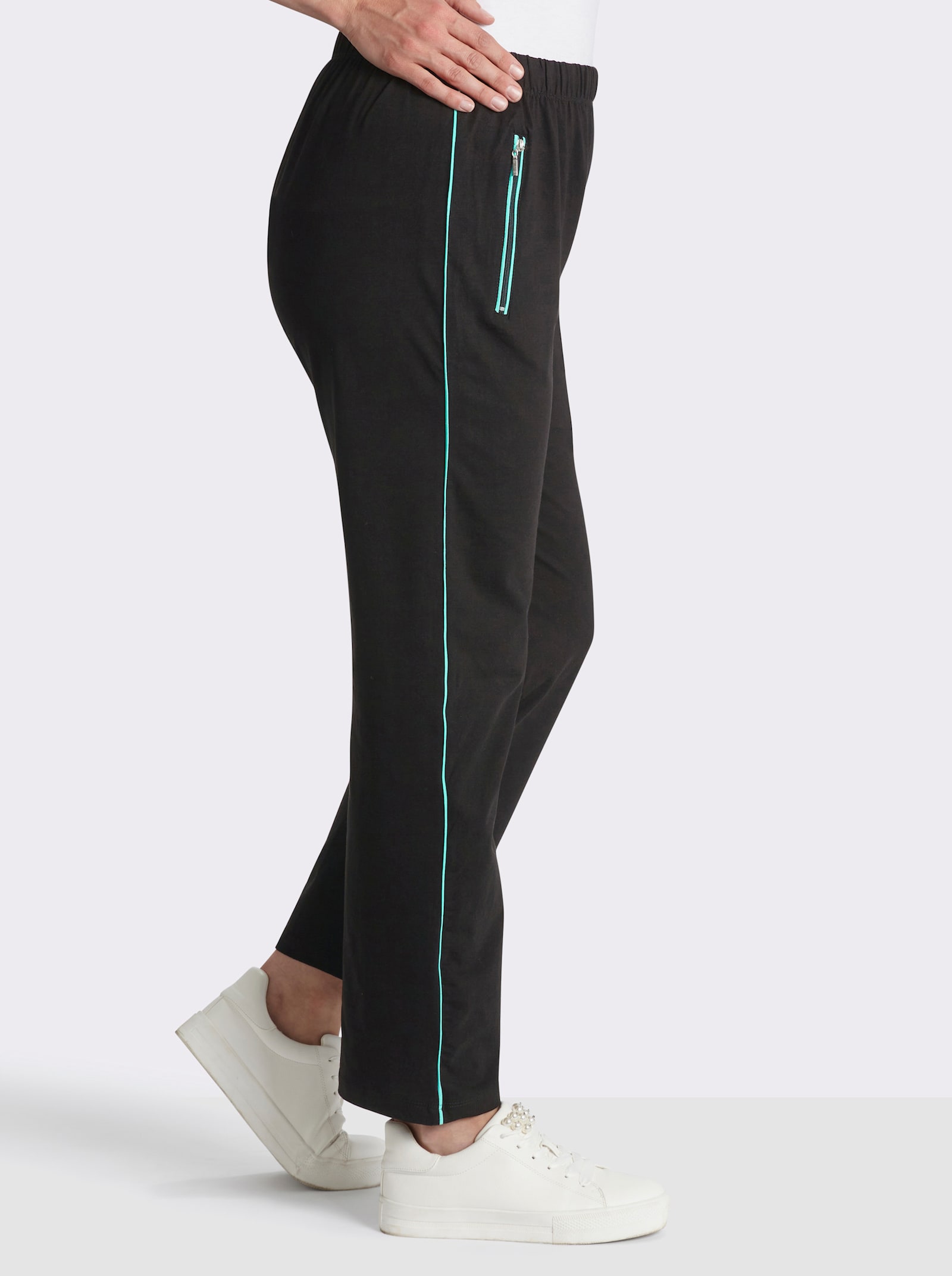 Freizeithose - schwarz-mint